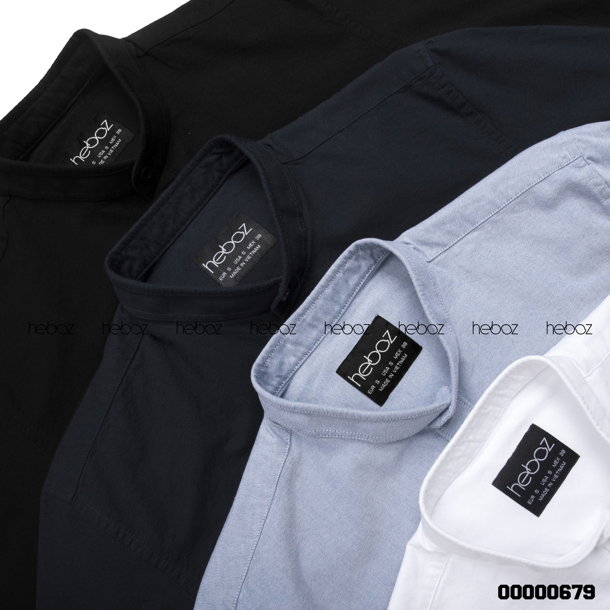 Sơ mi cổ trụ Heboz oxford 4M 00000679