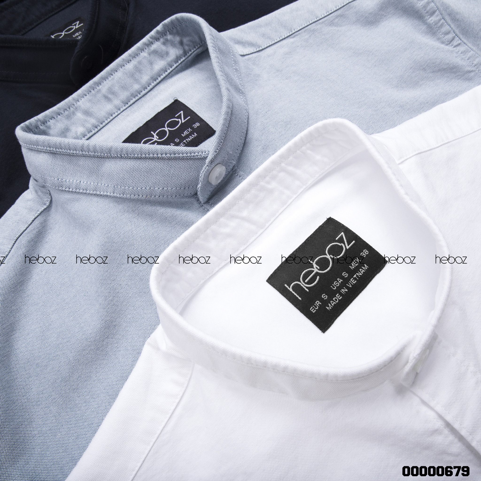 Sơ mi cổ trụ Heboz oxford 4M 00000679
