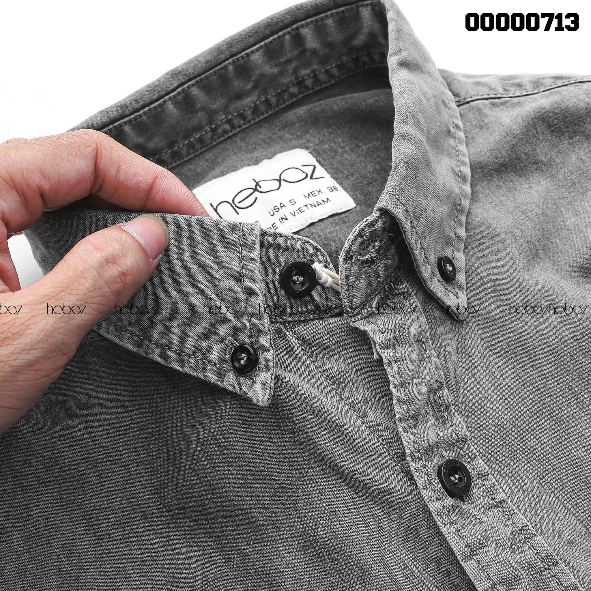 Áo SM denim Heboz 1 túi 2M - 00000713