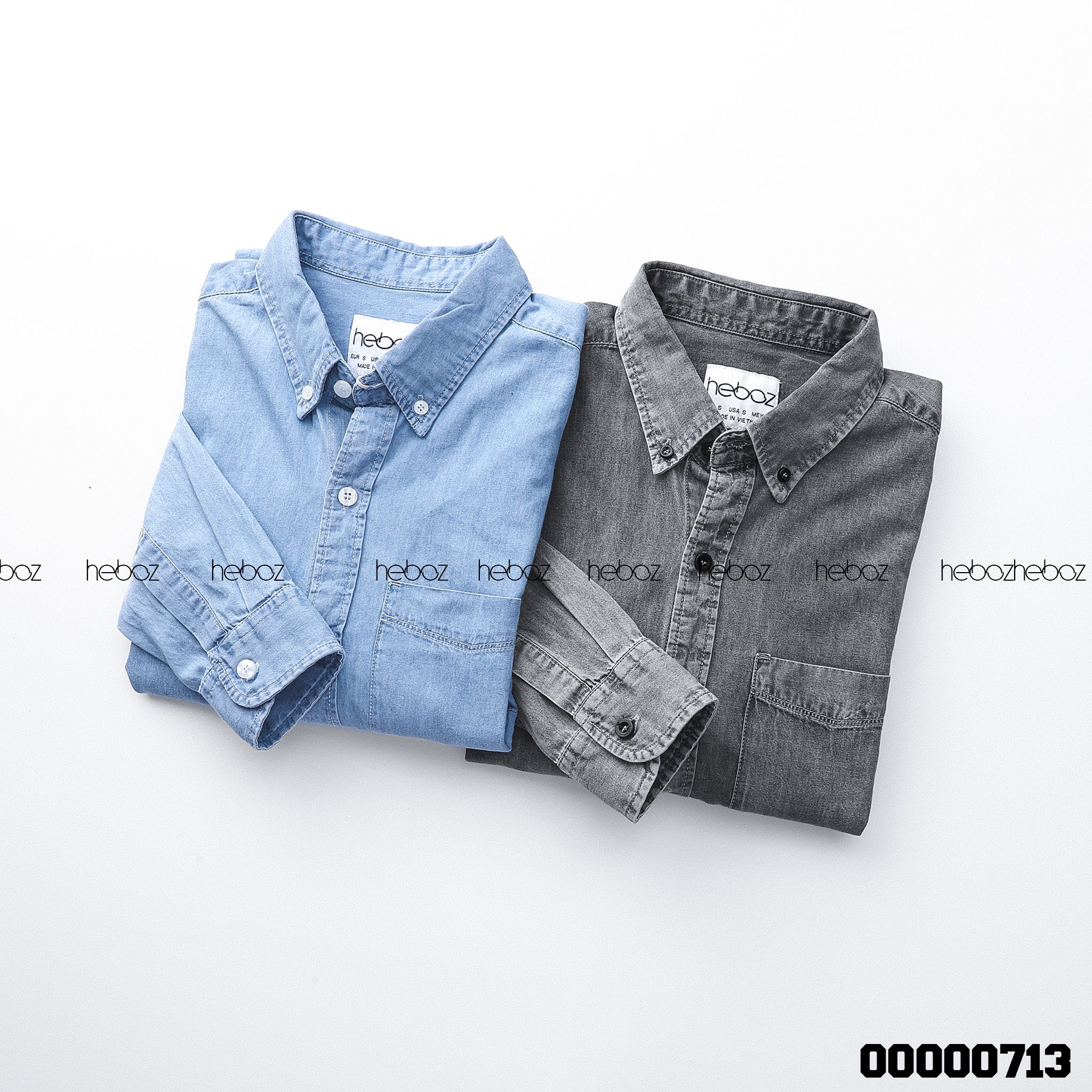 Áo SM denim Heboz 1 túi 2M - 00000713