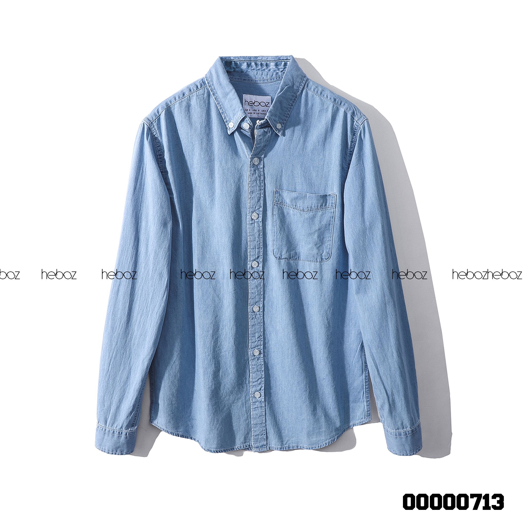 Áo SM denim Heboz 1 túi 2M - 00000713