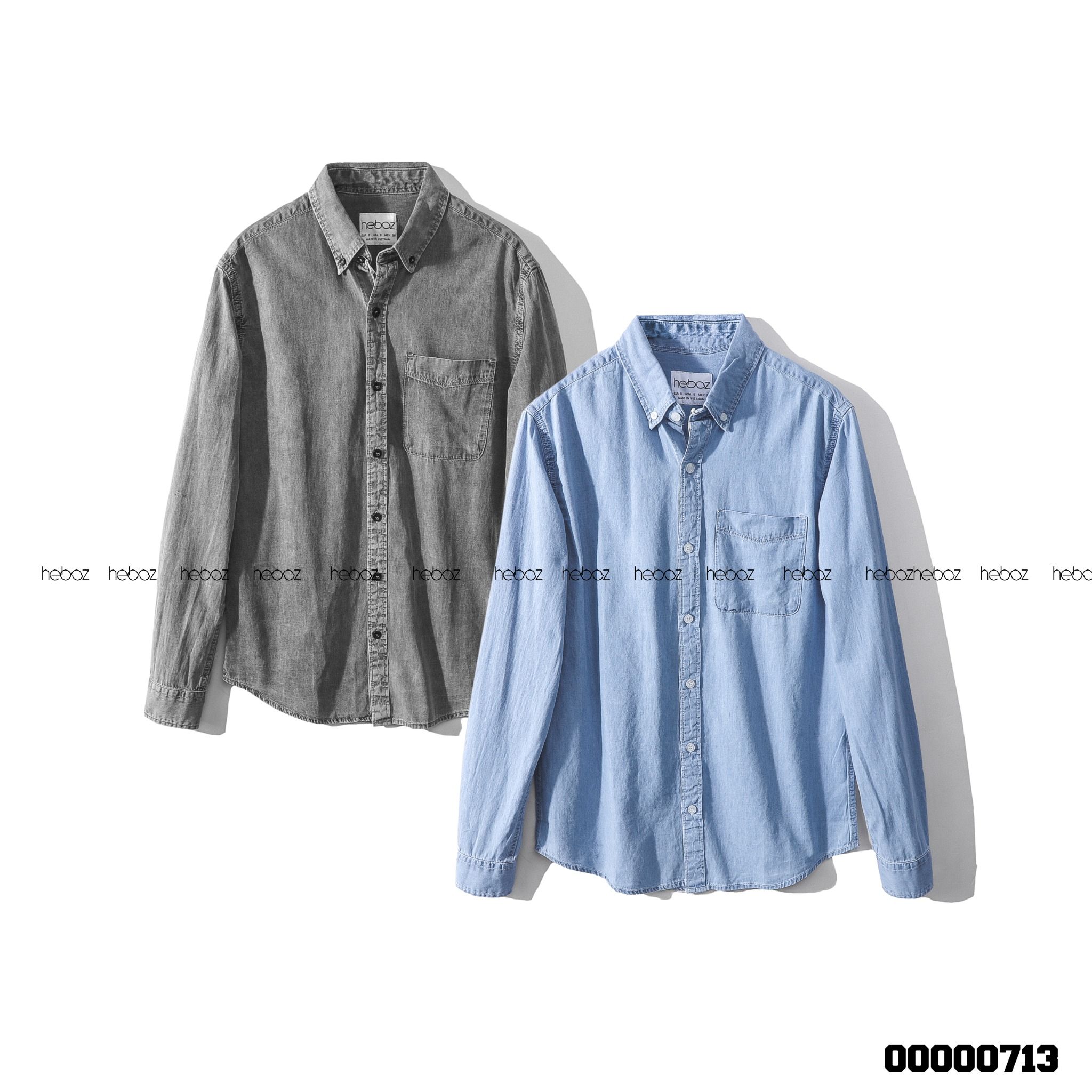 Áo SM denim Heboz 1 túi 2M - 00000713