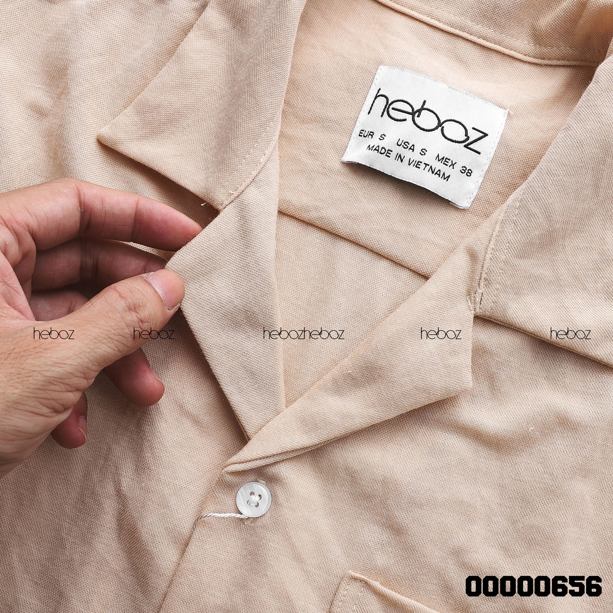 Sơ mi ngắn tay pijama trơn Heboz 4M - 00000656