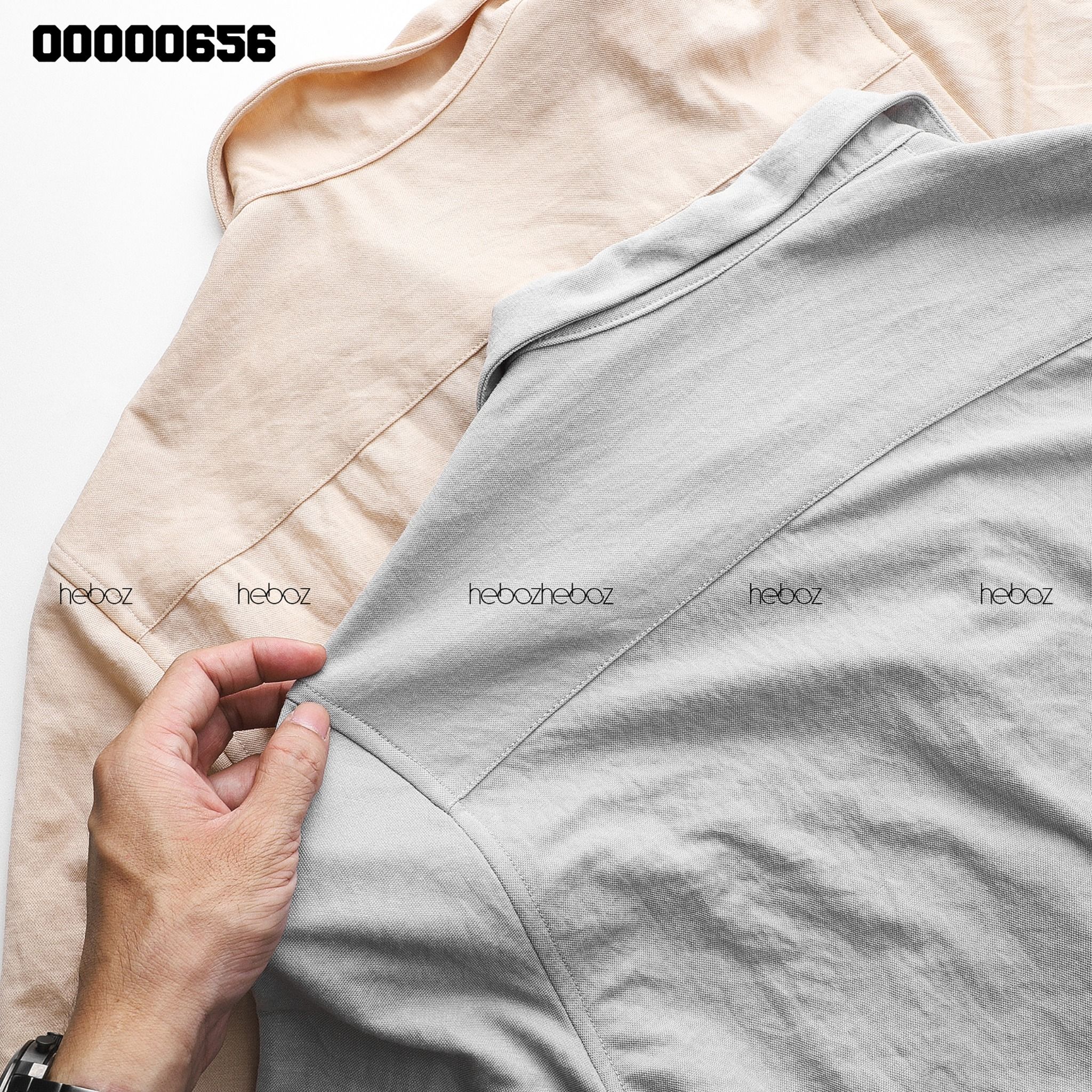 Sơ mi ngắn tay pijama trơn Heboz 4M - 00000656