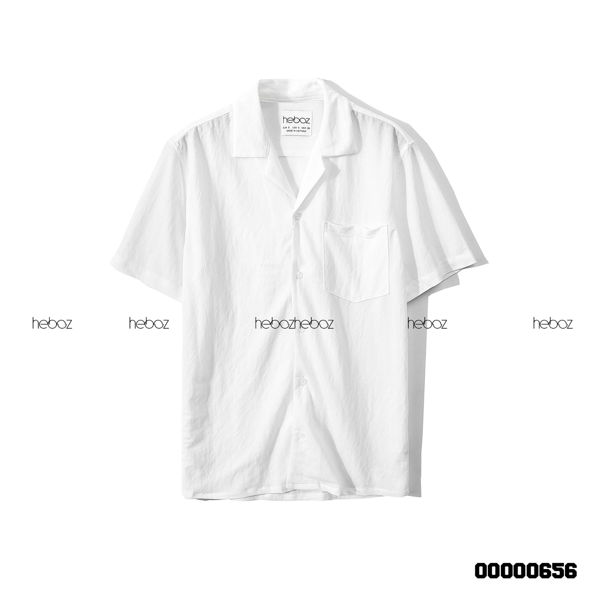 Sơ mi ngắn tay pijama trơn Heboz 4M - 00000656