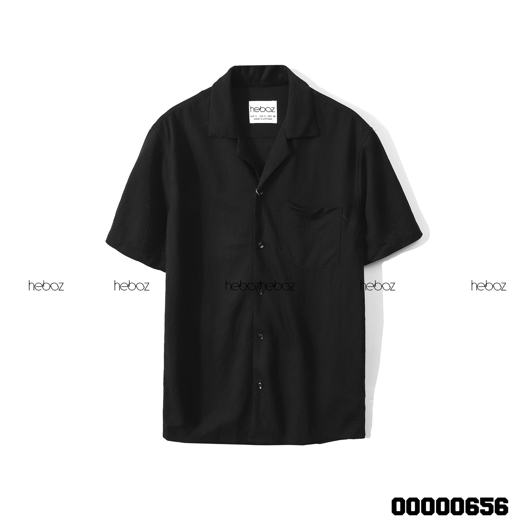 Sơ mi ngắn tay pijama trơn Heboz 4M - 00000656