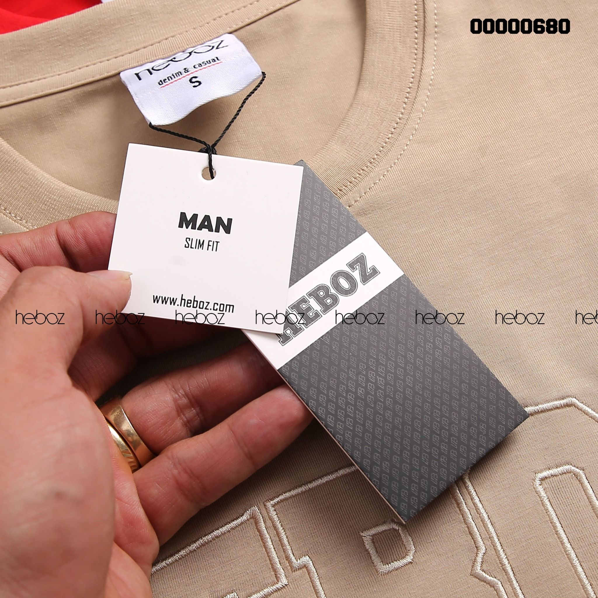 Áo thun Heboz logo thêu viền 4M - 00000680