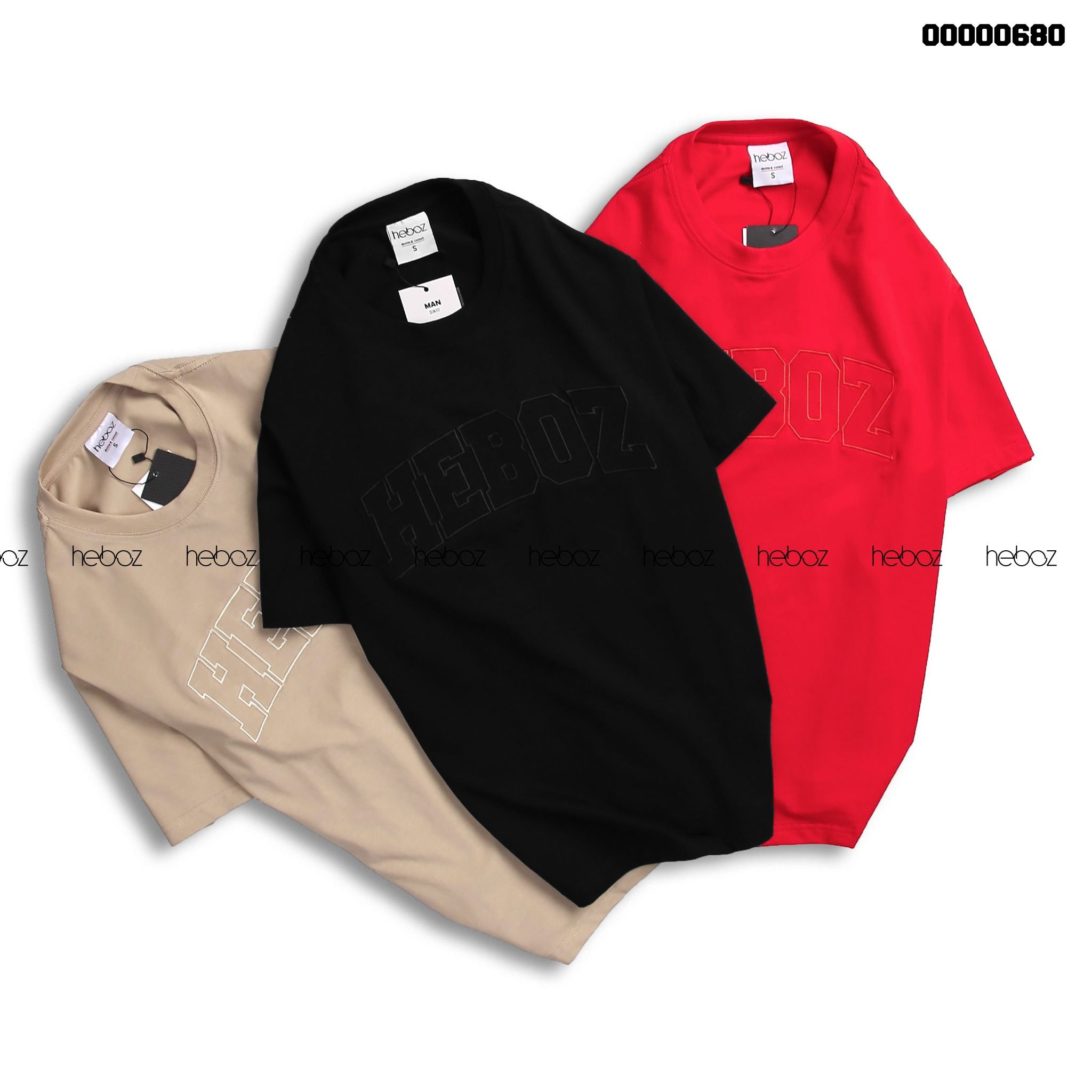 Áo thun Heboz logo thêu viền 4M - 00000680