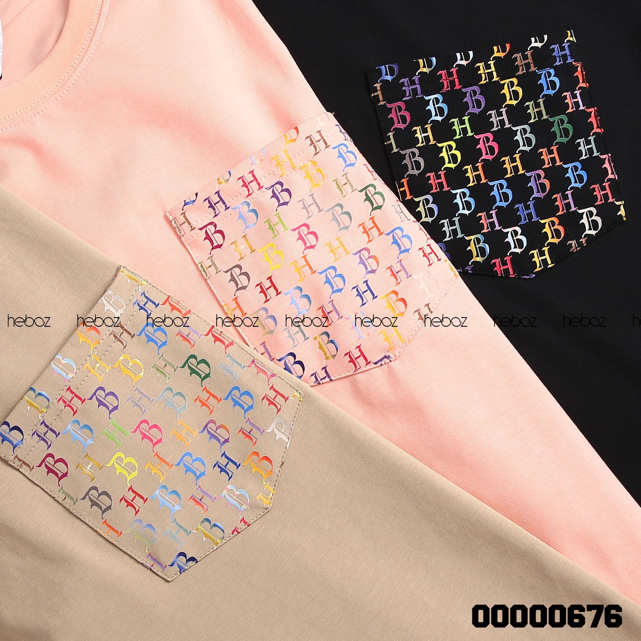 Áo thun Heboz túi in chữ 4M - 00000676