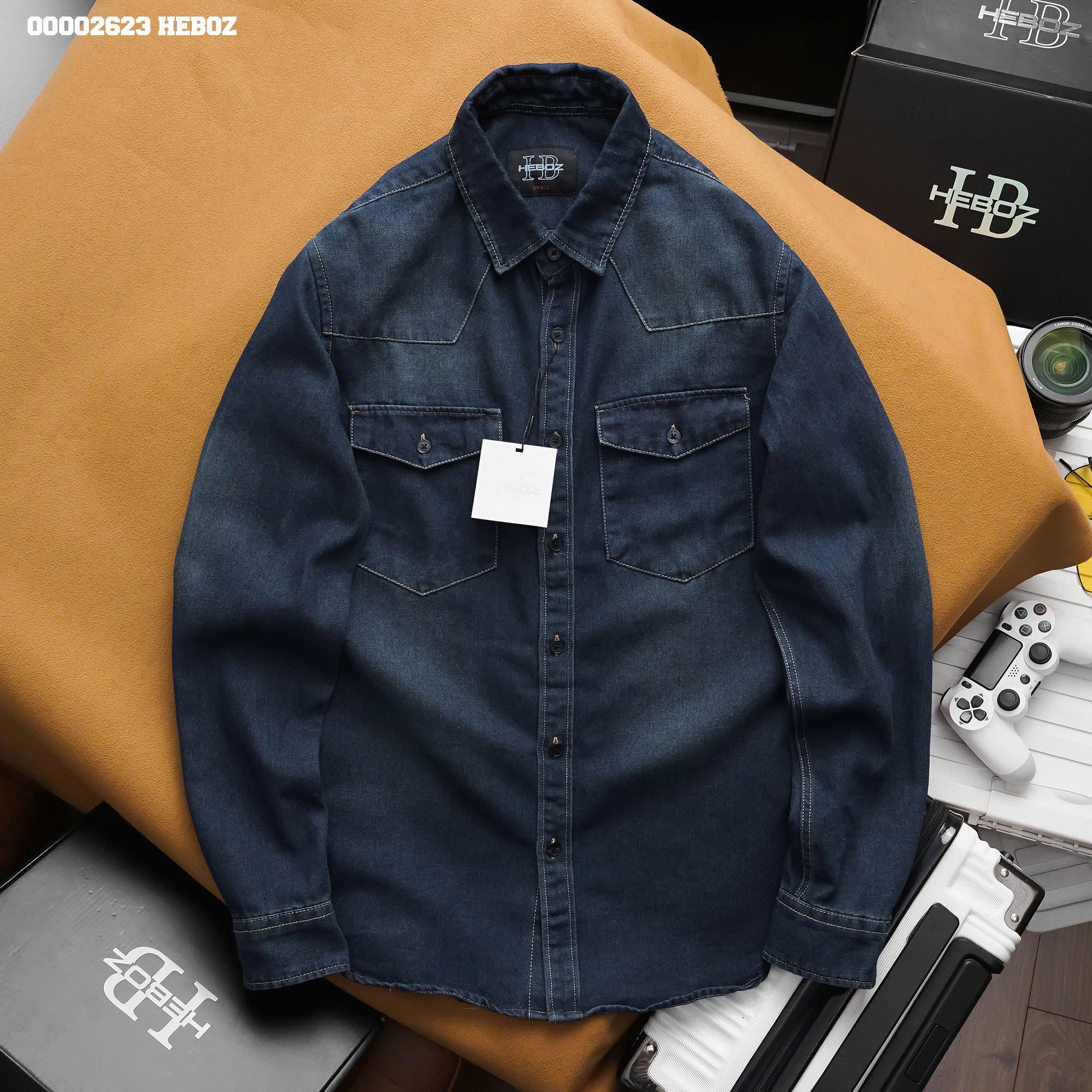 Áo sơ mi nam Heboz denim 2 túi 3M - 00002623