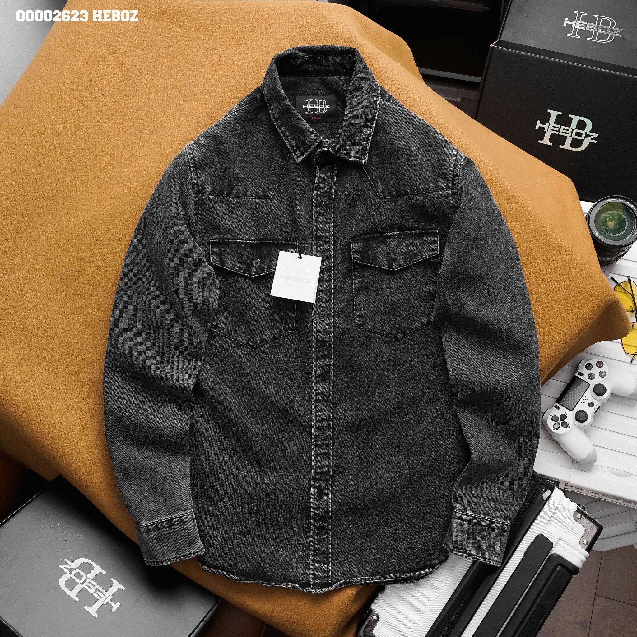 Áo sơ mi nam Heboz denim 2 túi 3M - 00002623