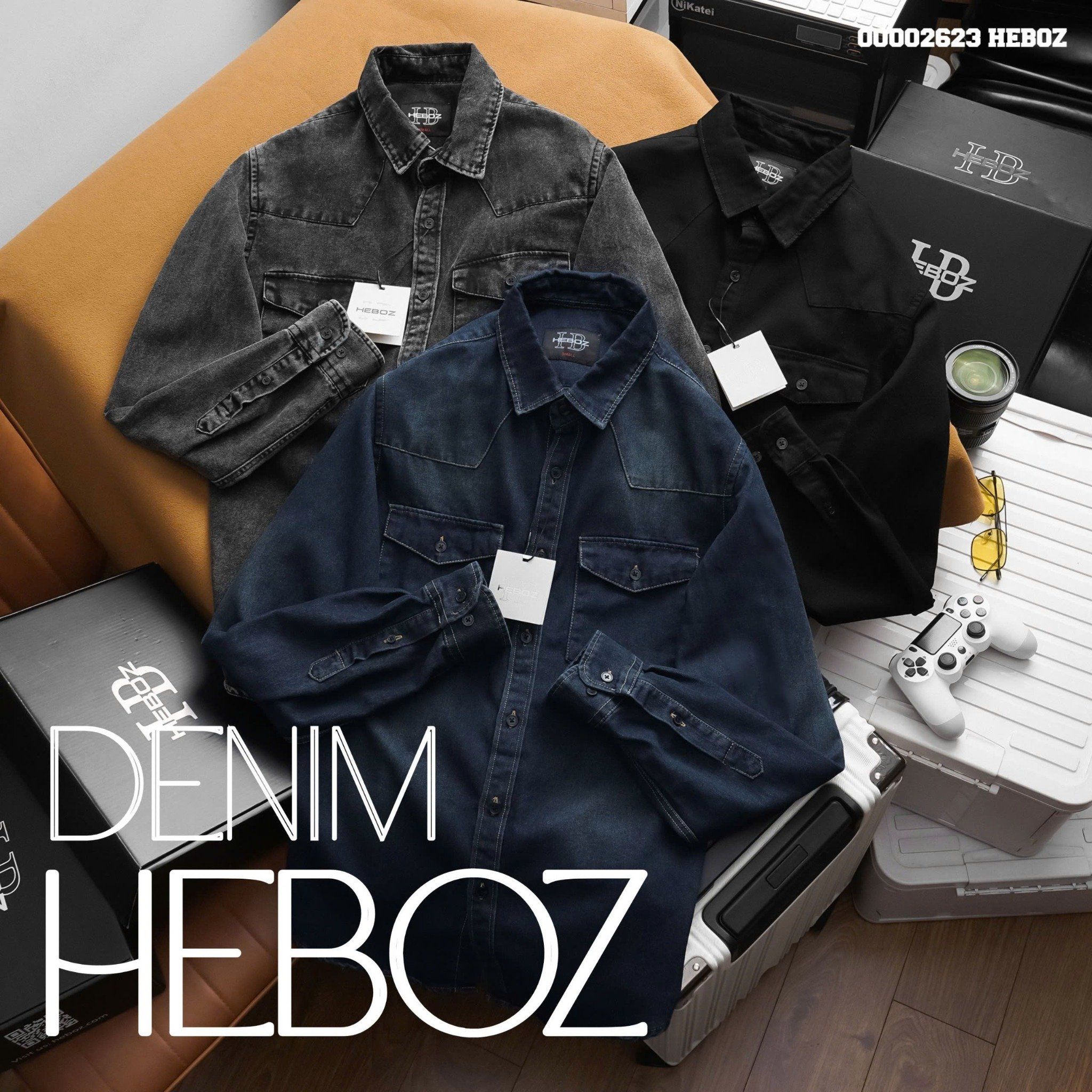 Áo sơ mi nam Heboz denim 2 túi 3M - 00002623