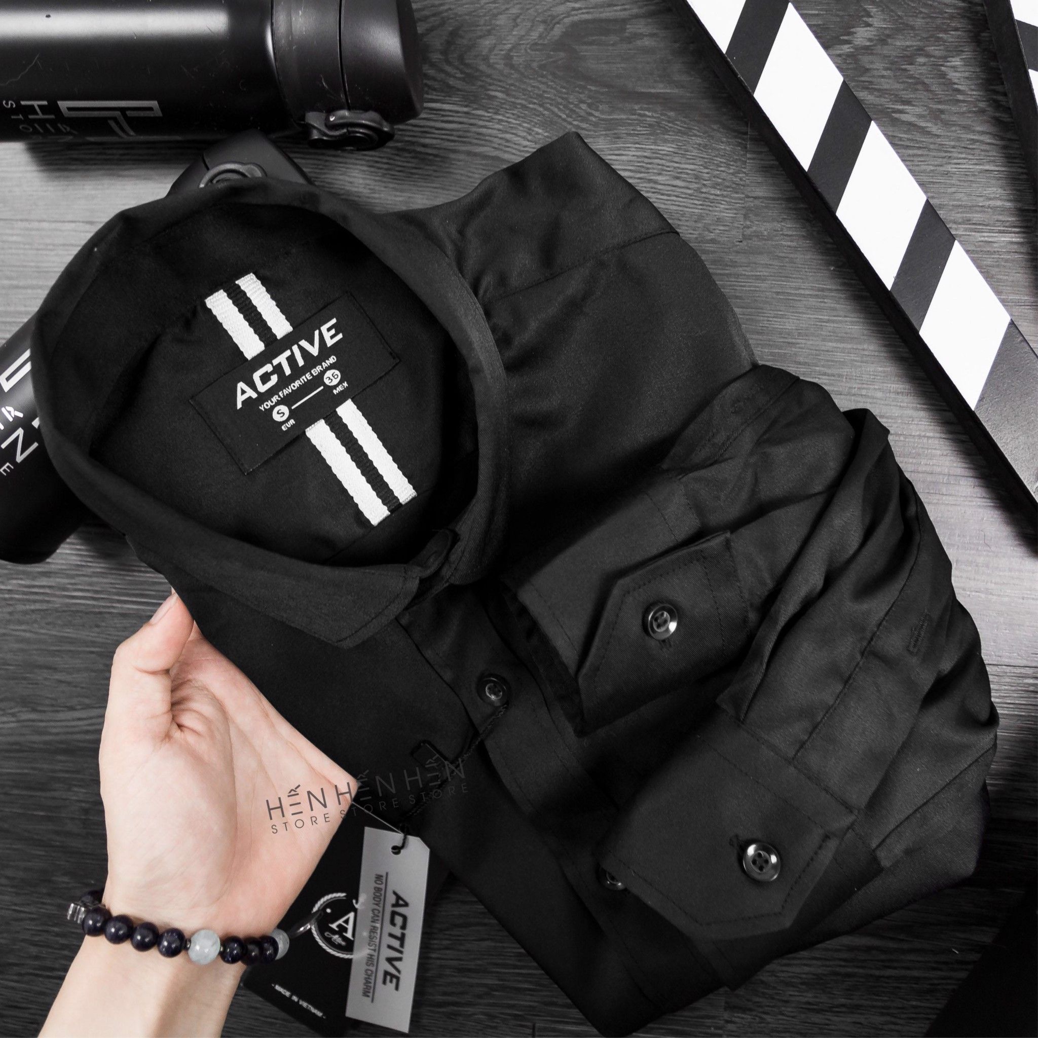 Áo Sơmi ACTIVE Thêu Cổ