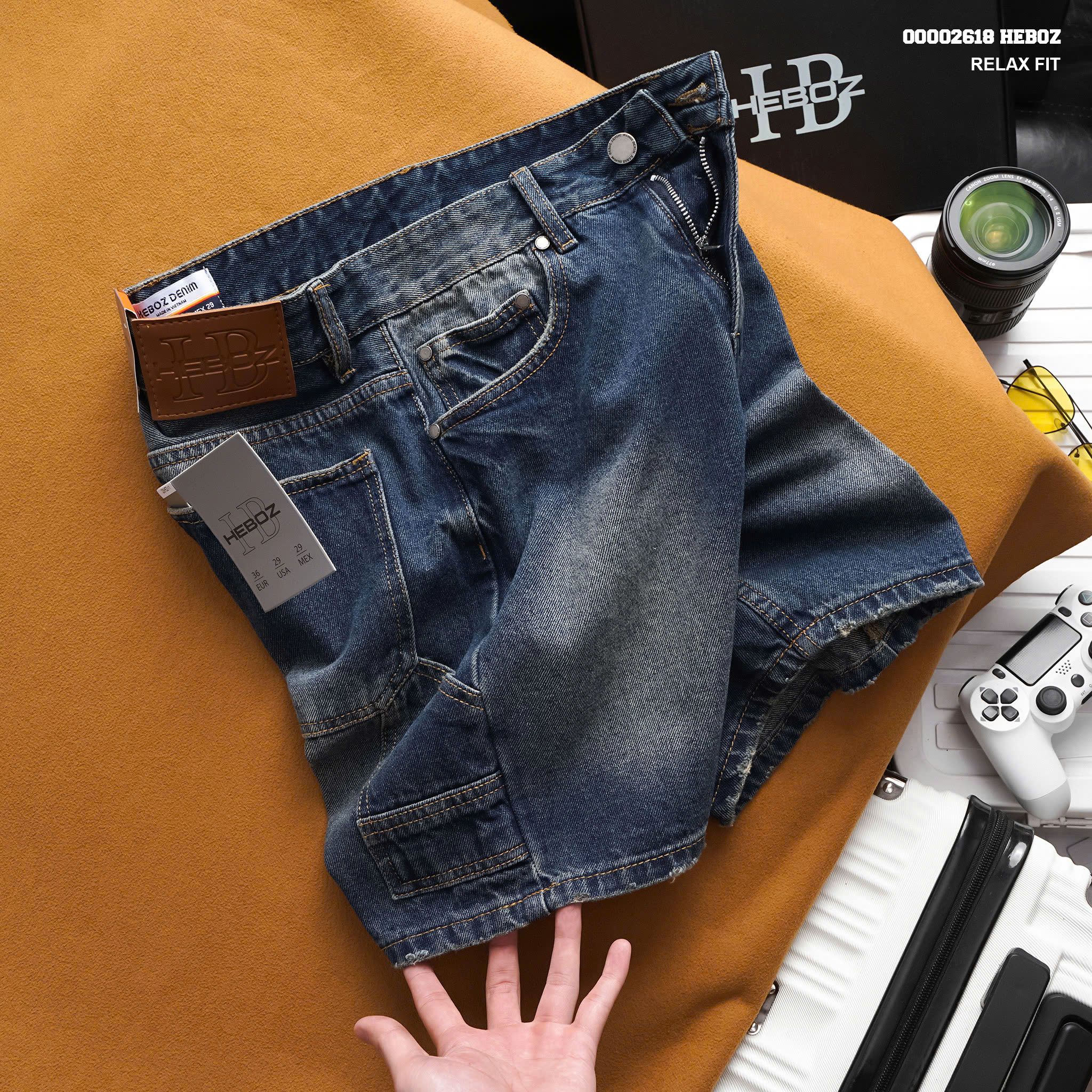 Quần short jean nam Heboz Utility S011 - 00002618
