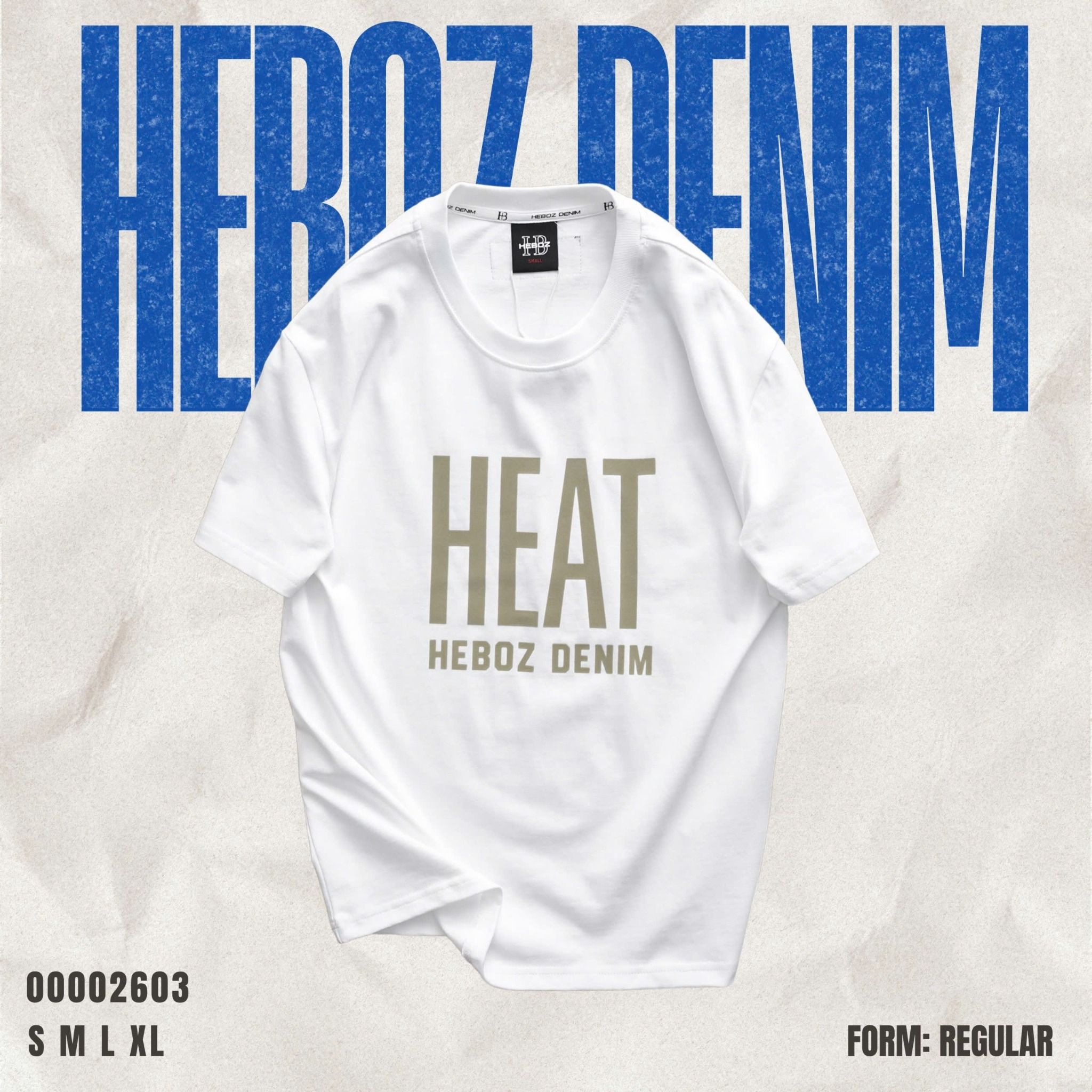 Áo thun nam Heboz print velvet Heat (TRẮNG) - 00002603