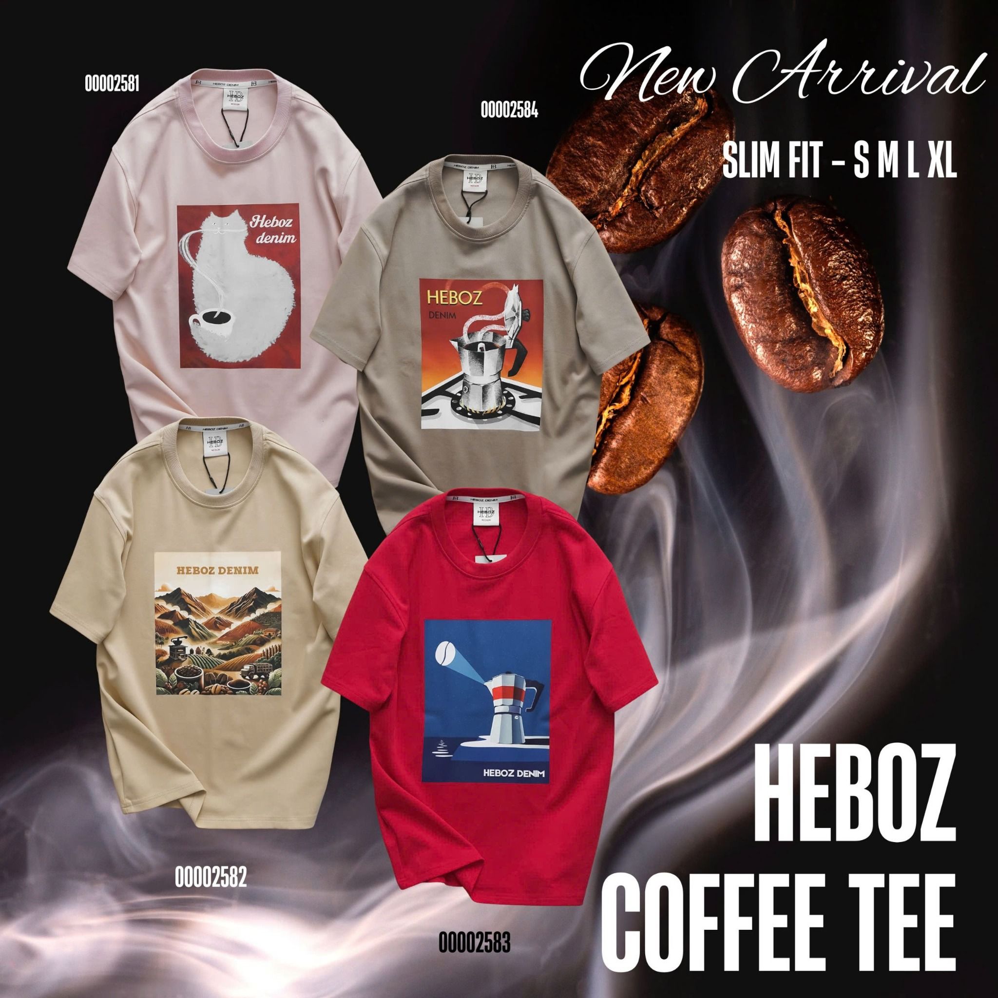 Áo thun Cat coffee Heboz (Hồng) - 00002581