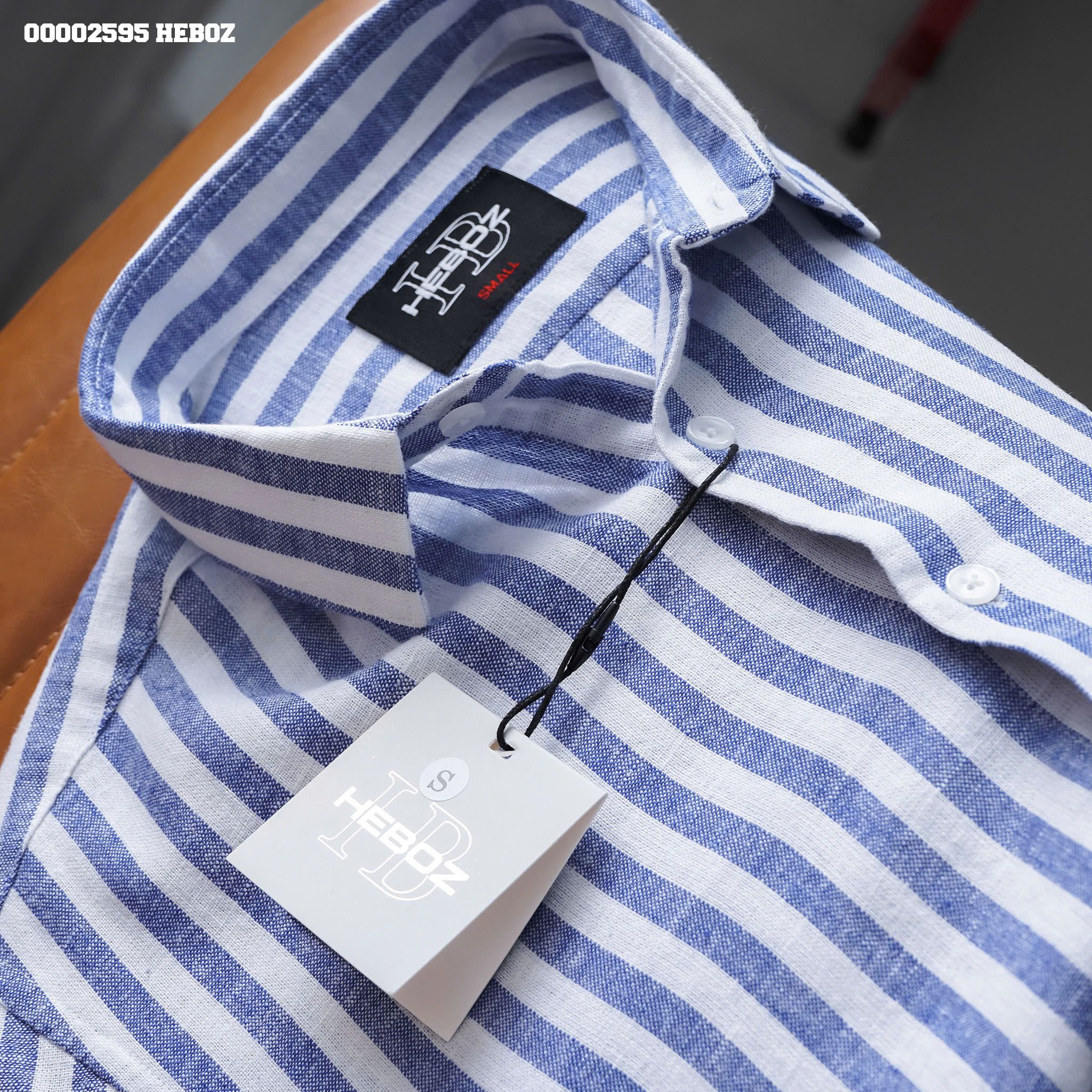 Áo sơ mi nam Heboz linen stripped 4M - 00002595