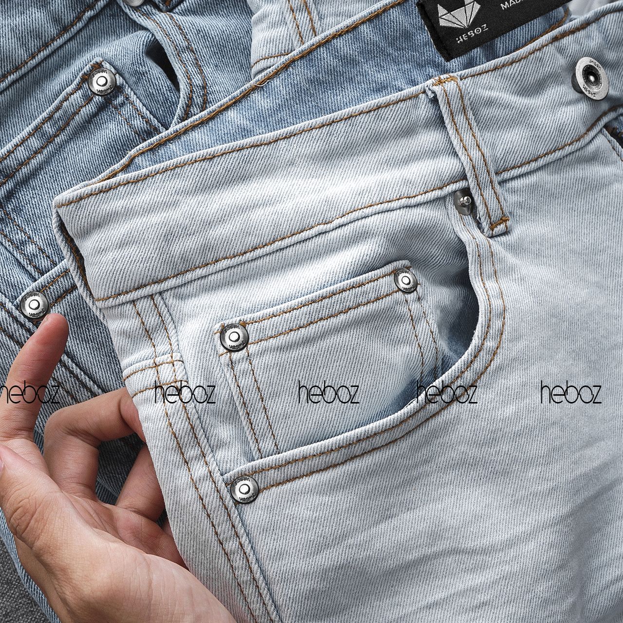 Quần short jean Heboz 4M(trơn)