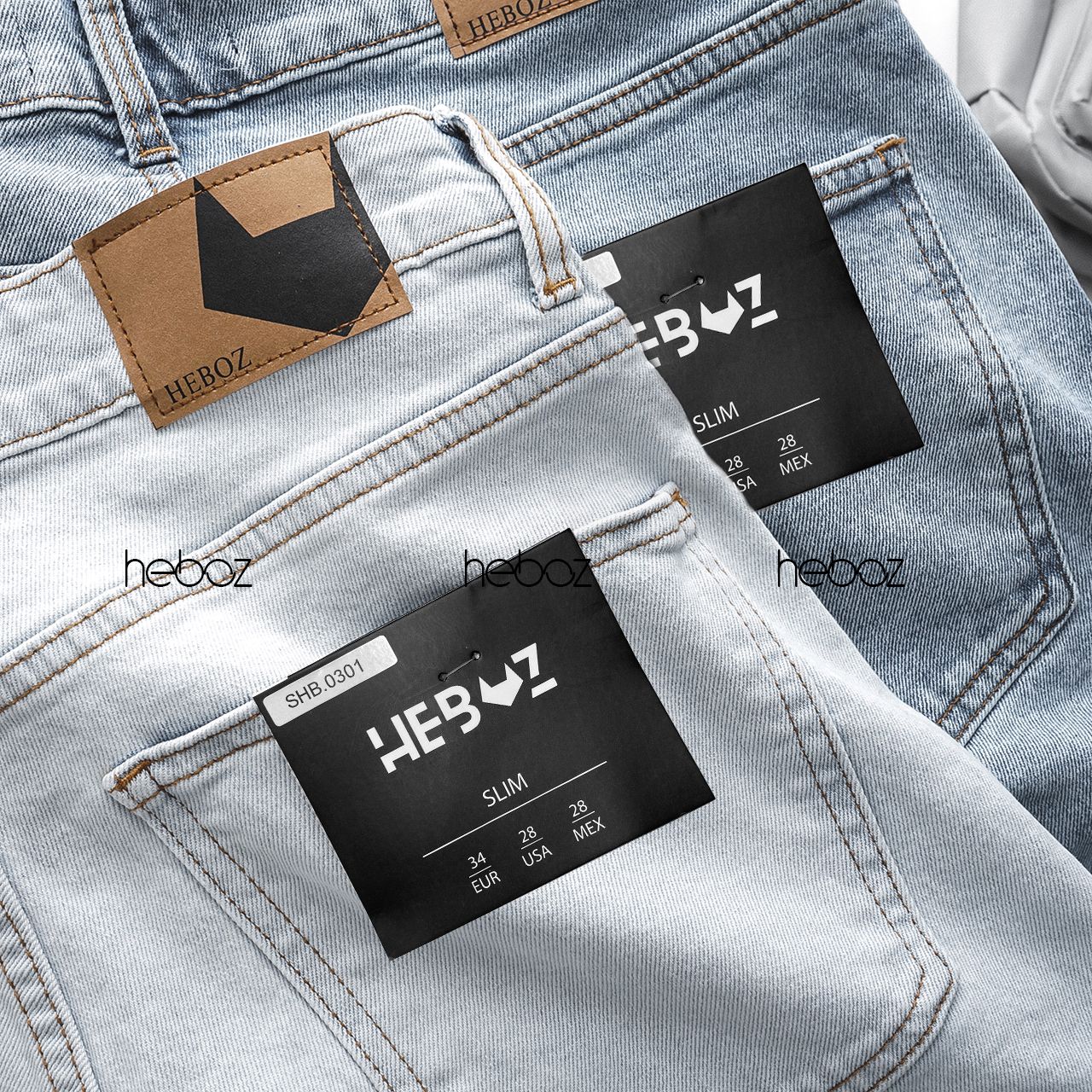 Quần short jean Heboz 4M(trơn)