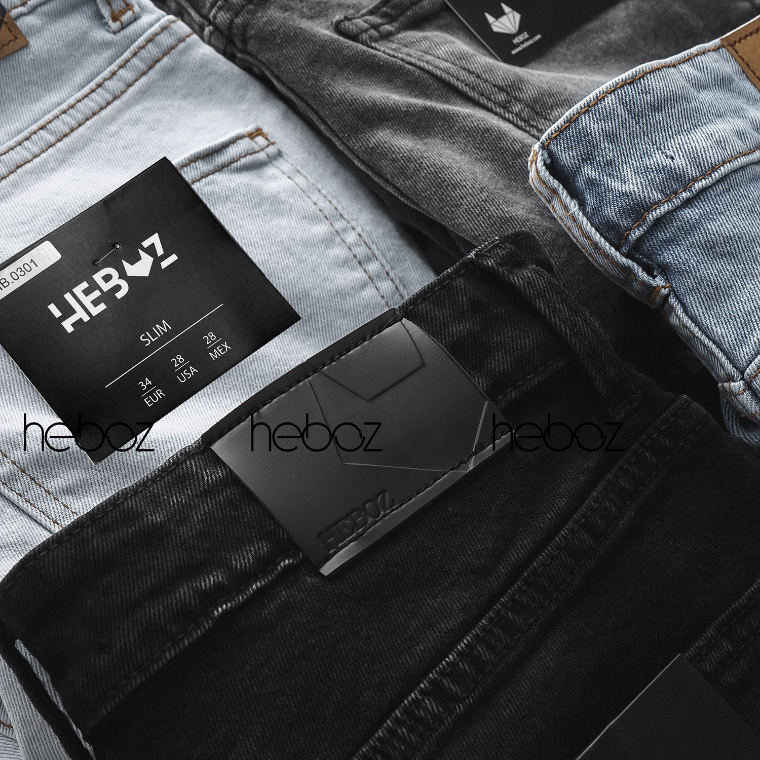 Quần short jean Heboz 4M(trơn)