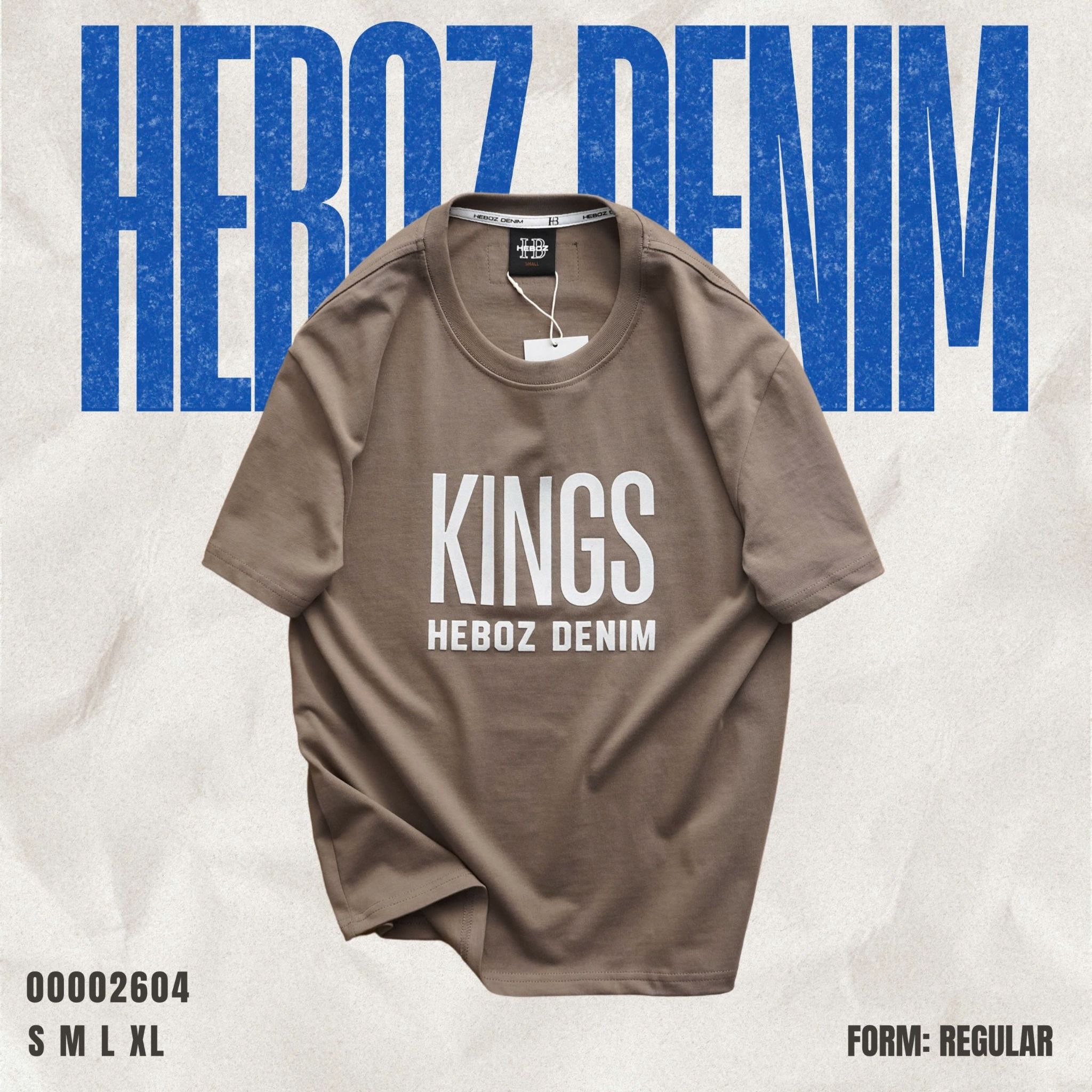 Áo thun nam Heboz print velvet Kings (NÂU) - 00002604
