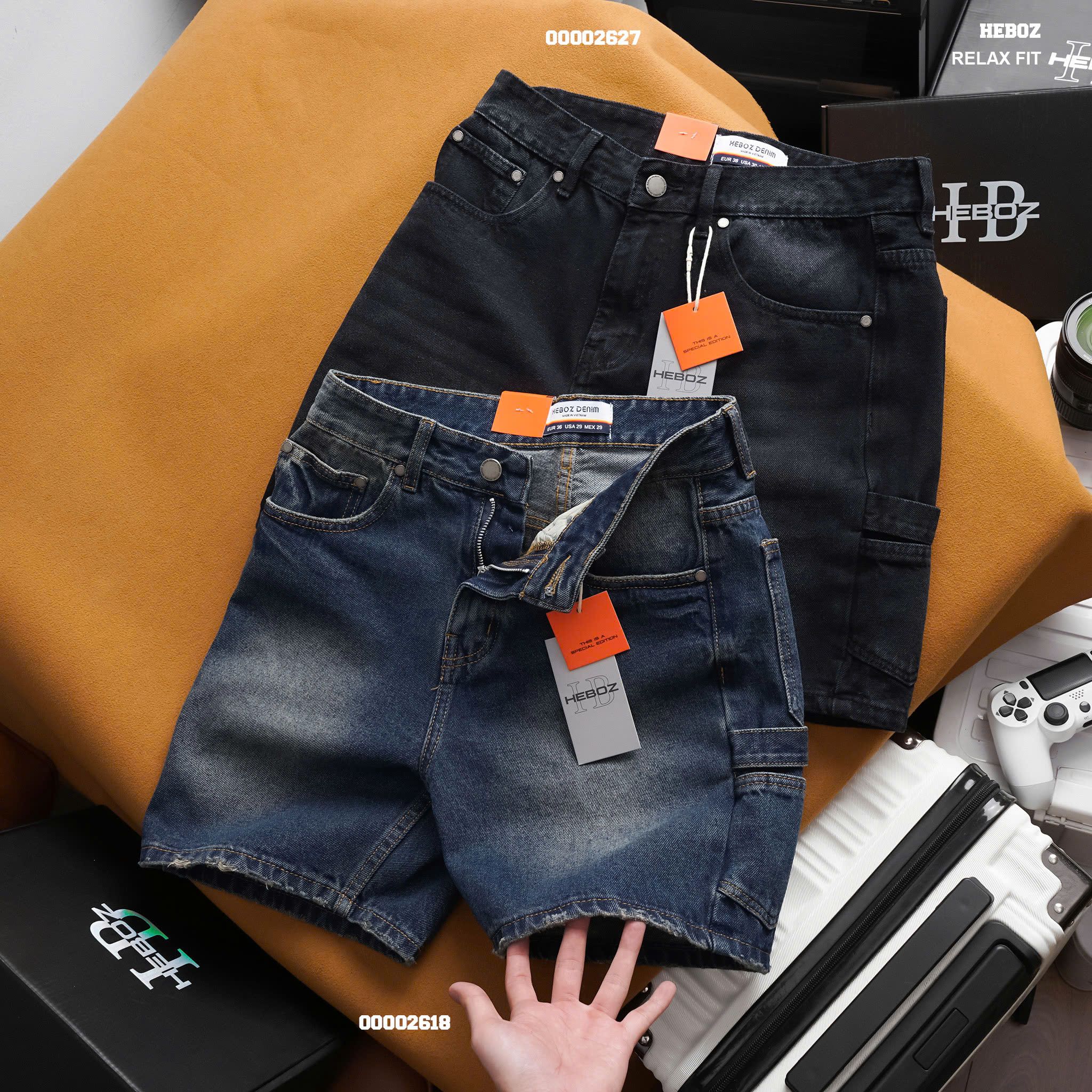 Quần short jean nam Heboz Utility S011 - 00002618