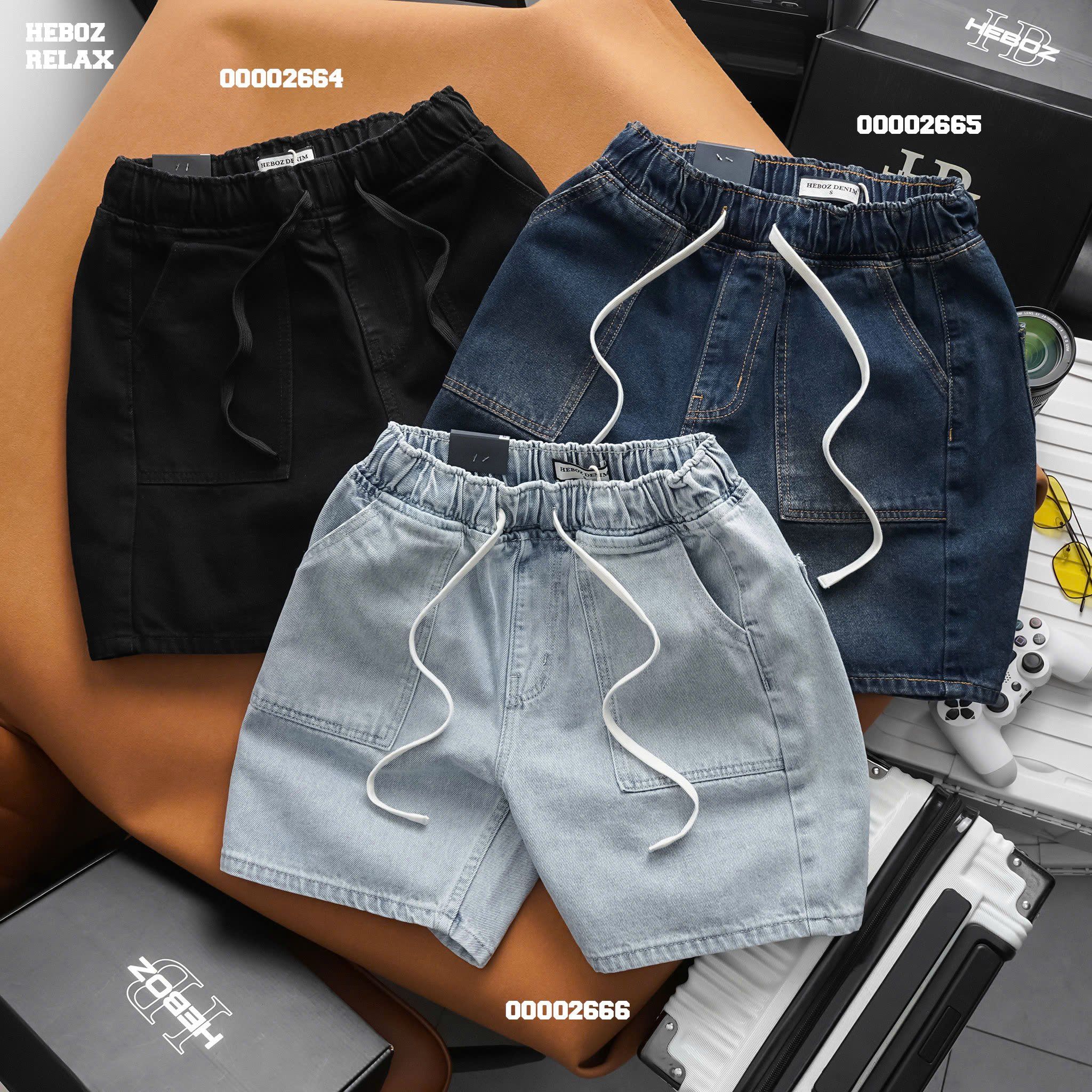 Quần short jean Nam Heboz lưng thun 016 - 00002664