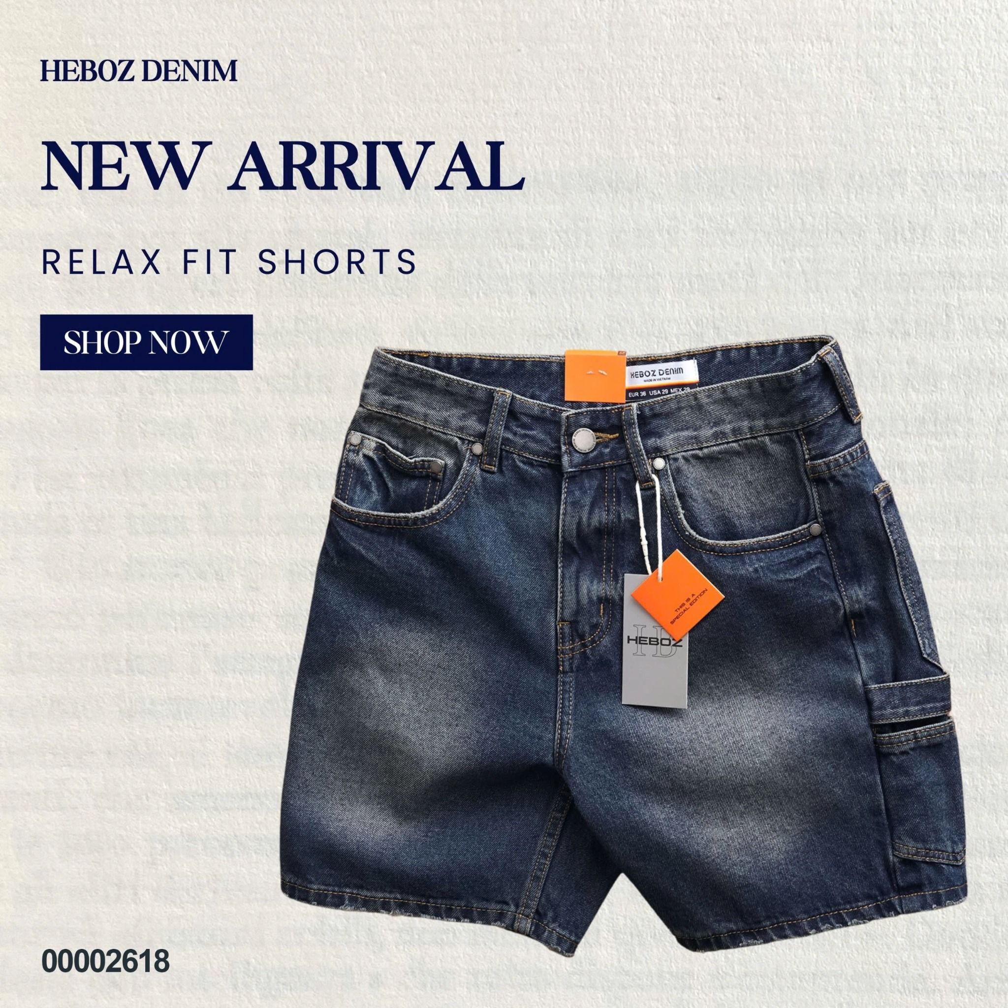 Quần short jean nam Heboz Utility S011 - 00002618