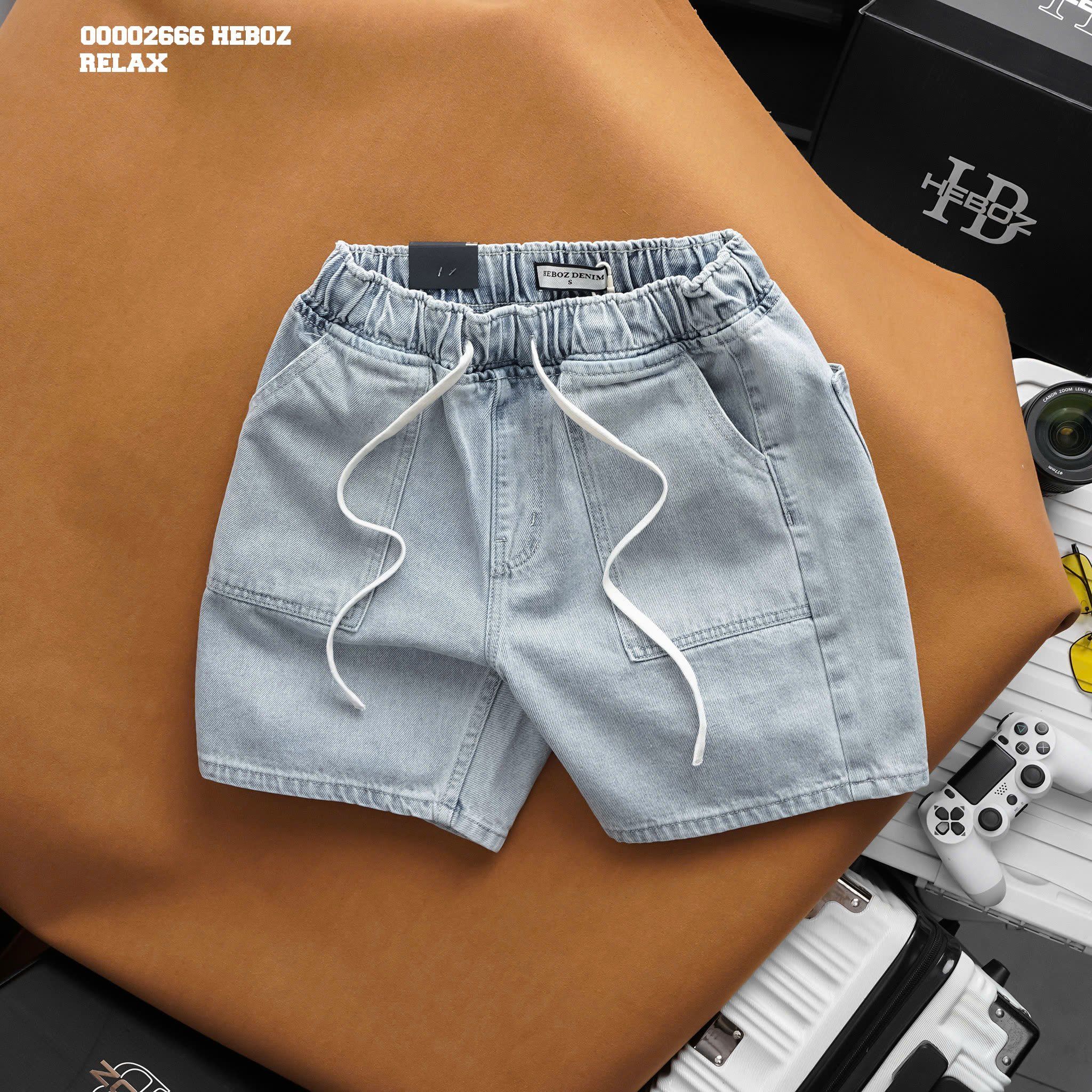 Quần short jean Nam Heboz lưng thun 018 - 00002666