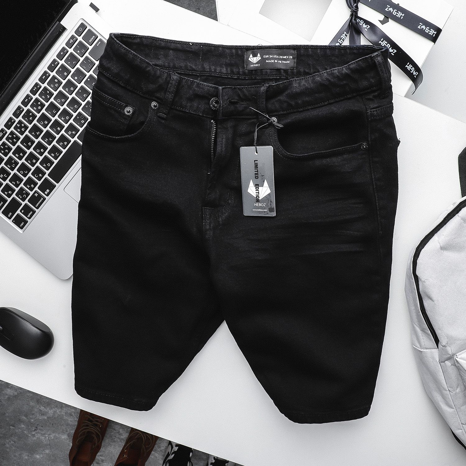 Quần short jean Heboz 4M new