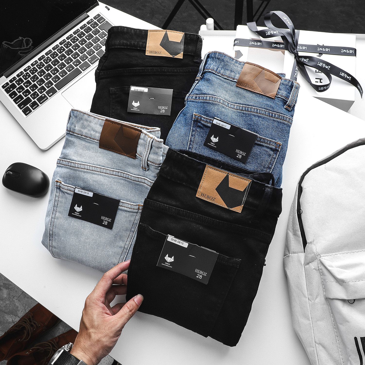 Quần short jean Heboz 4M new