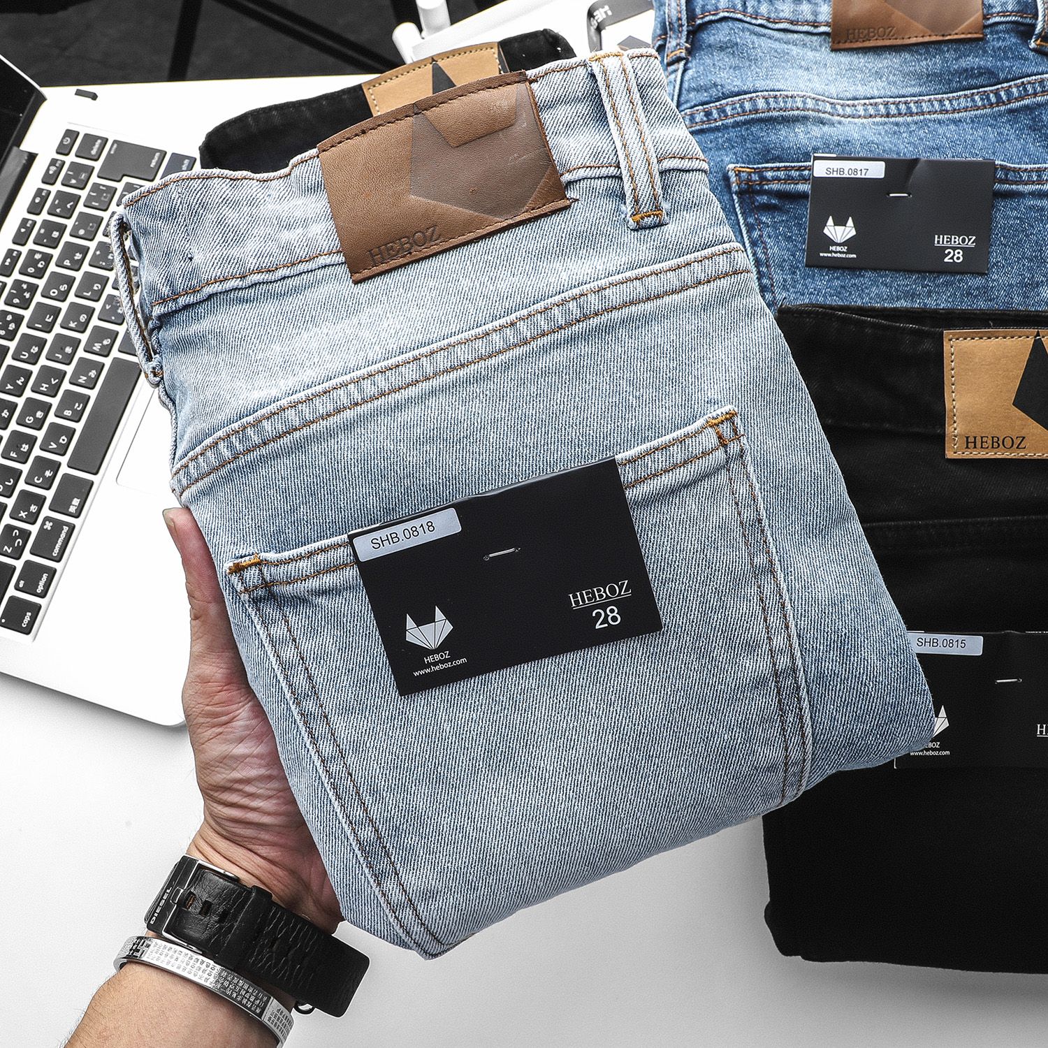 Quần short jean Heboz 4M new