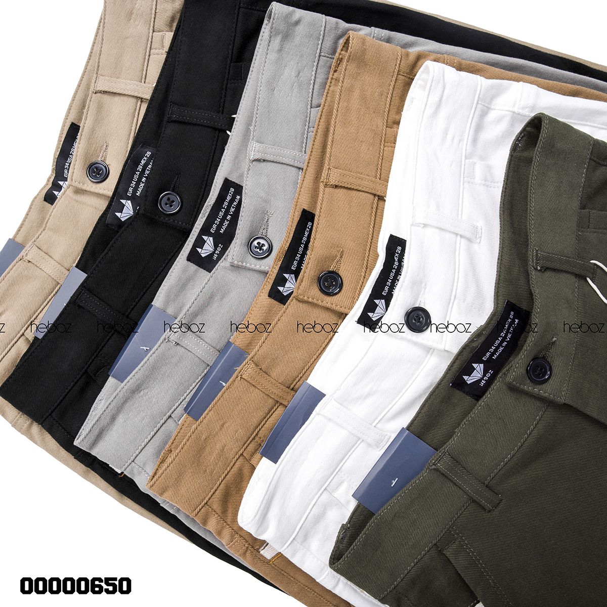 Quần short kaki Heboz nhấn túi 6M - 00000650