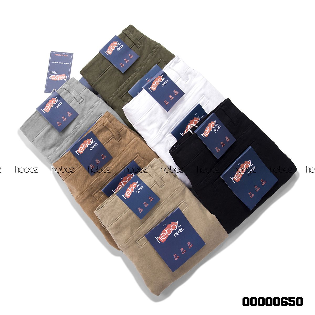 Quần short kaki Heboz nhấn túi 6M - 00000650