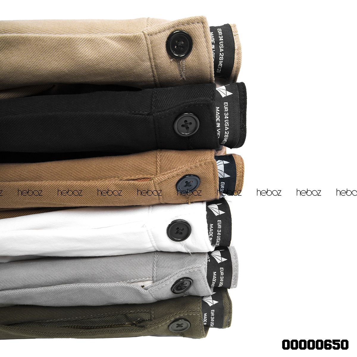 Quần short kaki Heboz nhấn túi 6M - 00000650