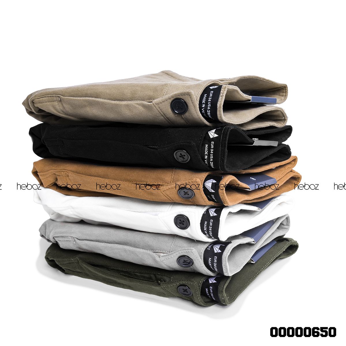 Quần short kaki Heboz nhấn túi 6M - 00000650