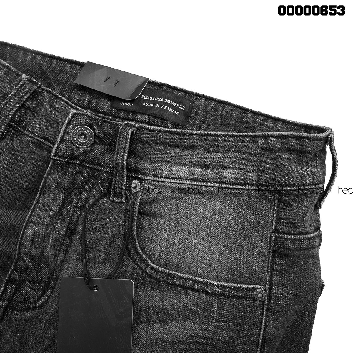 Quần jean Heboz rách gối lai tua 3M