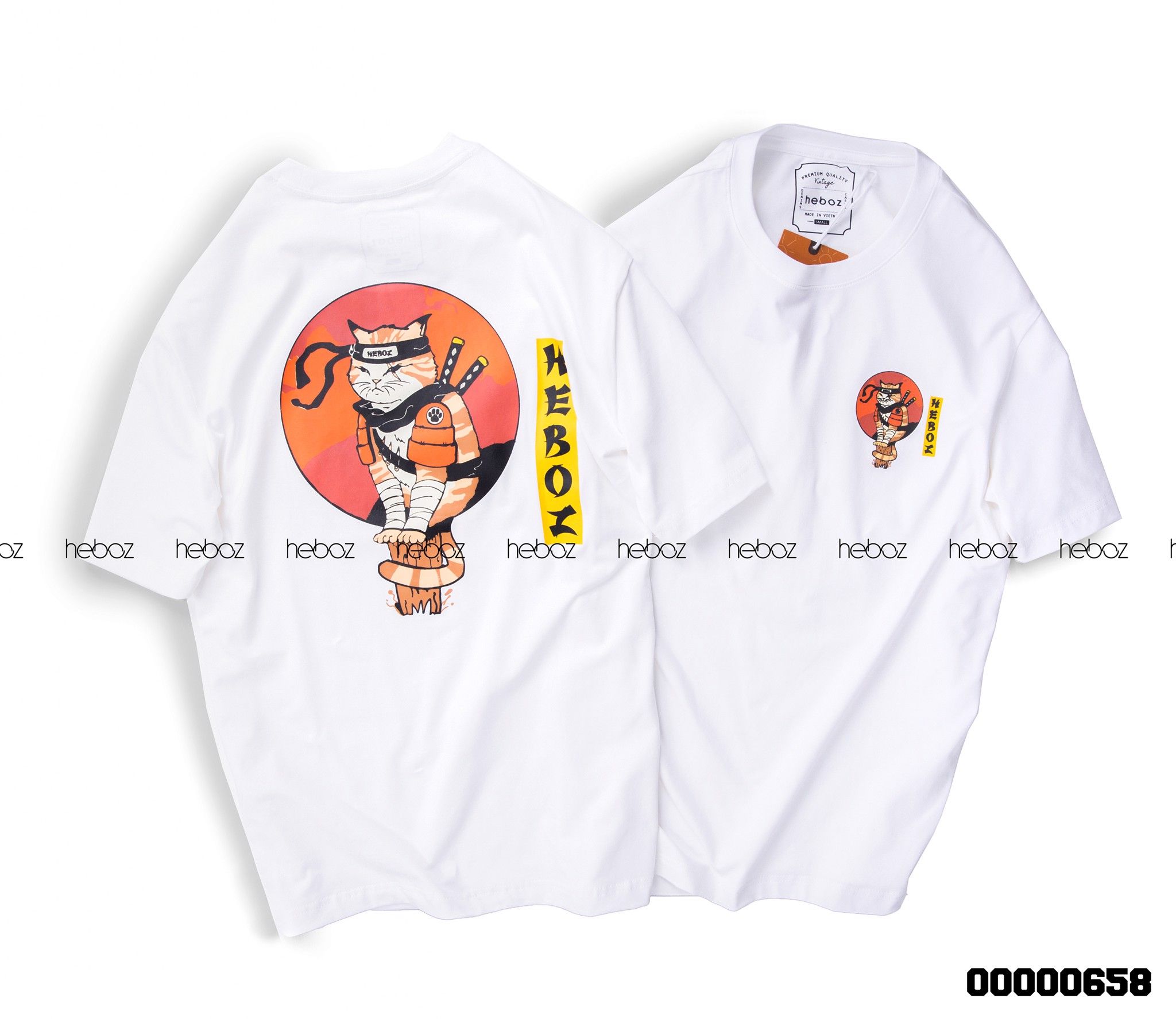 Áo thun Heboz samurai cat 2M