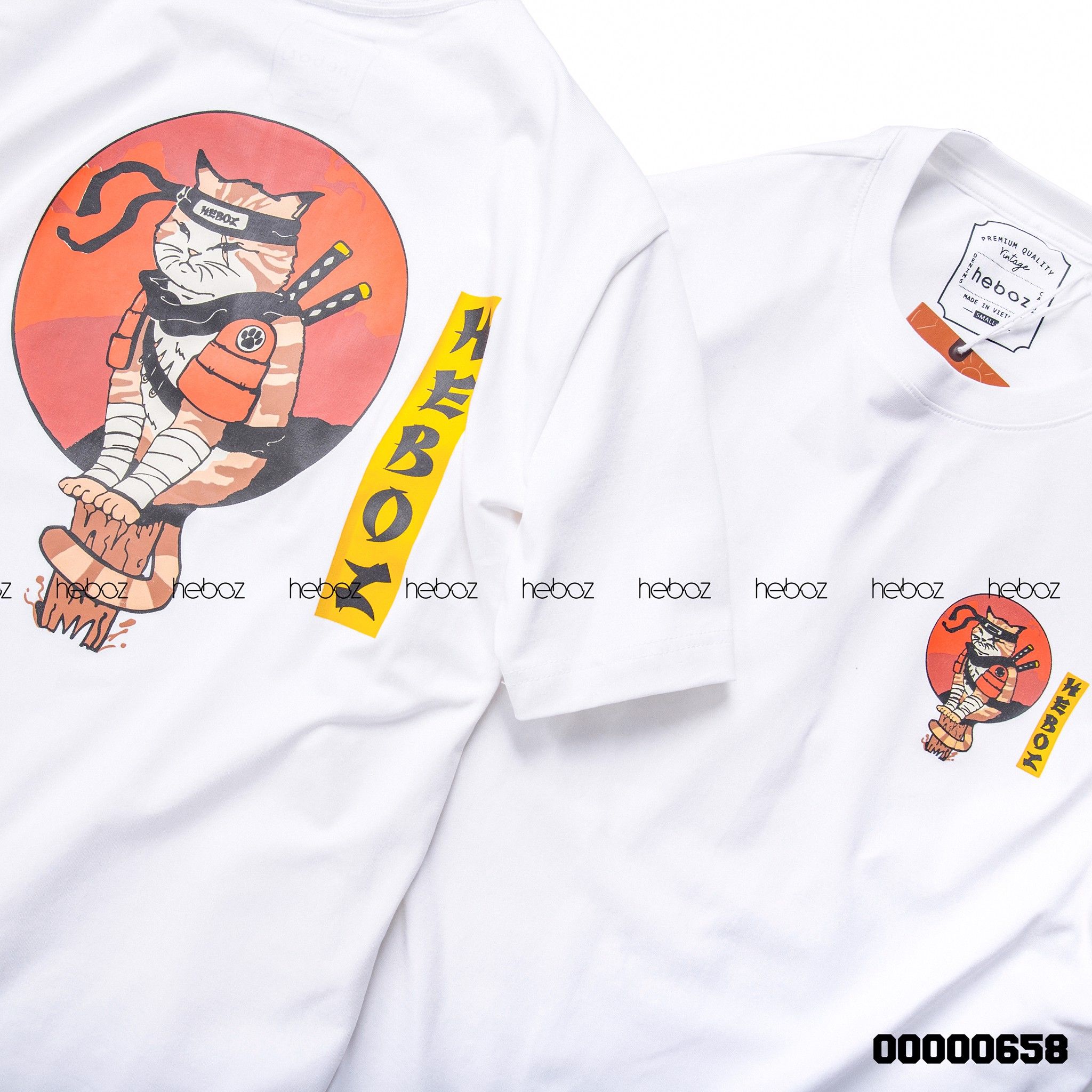 Áo thun Heboz samurai cat 2M