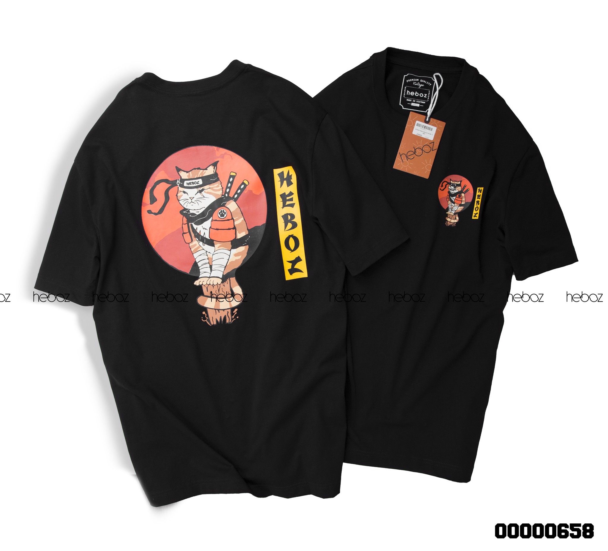 Áo thun Heboz samurai cat 2M