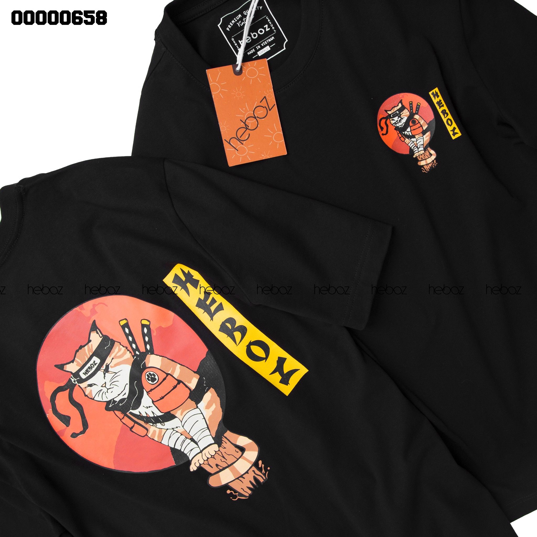 Áo thun Heboz samurai cat 2M