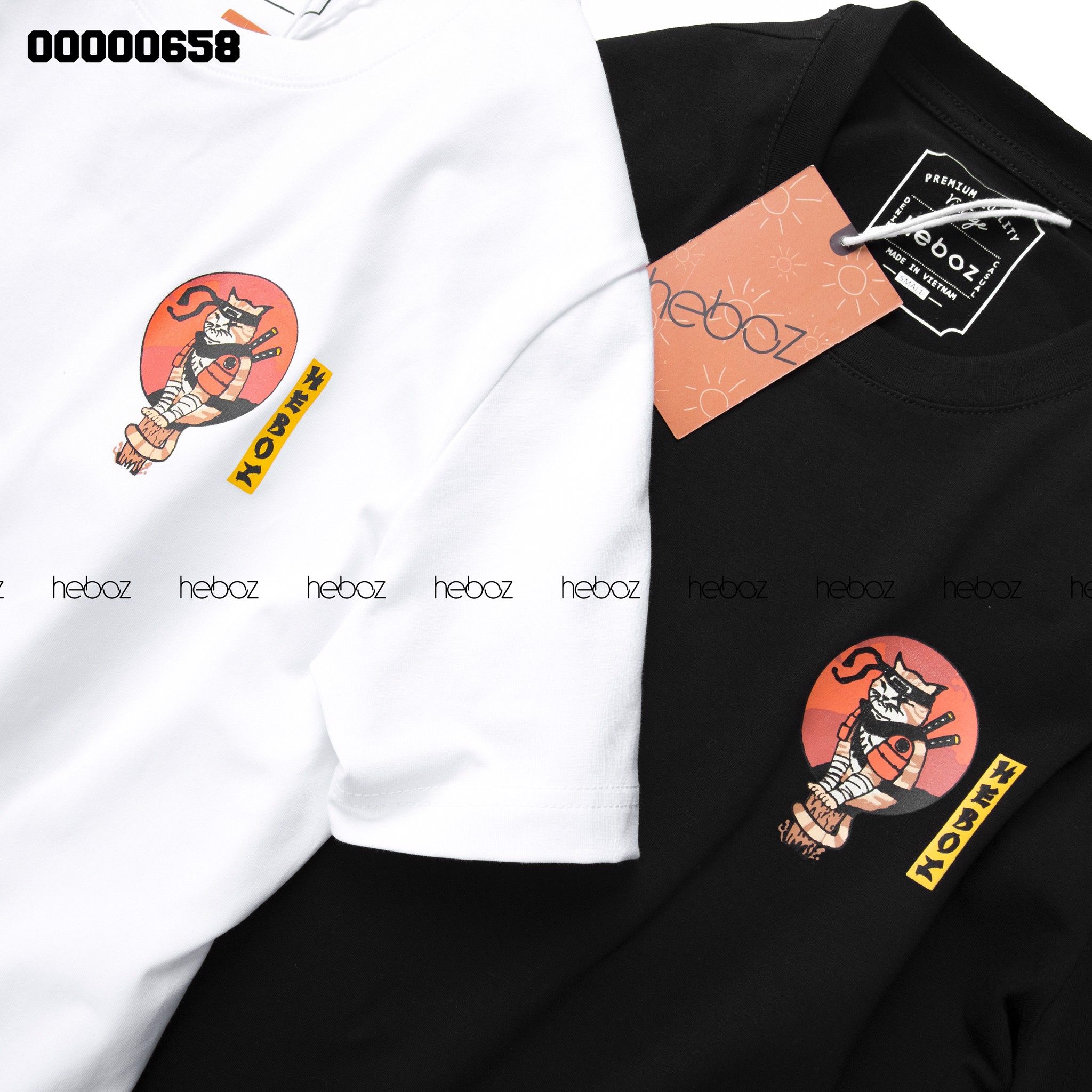 Áo thun Heboz samurai cat 2M