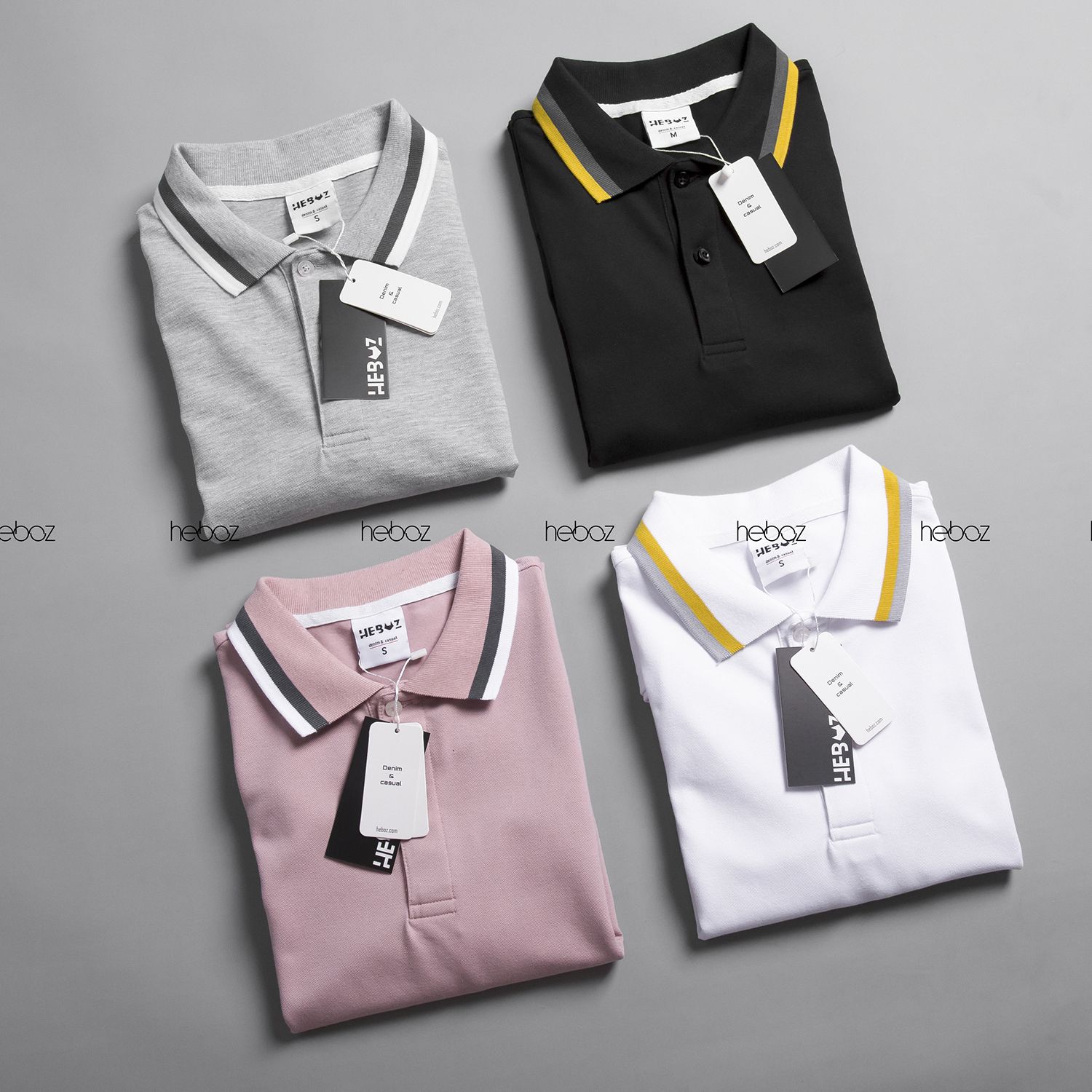 Áo polo Heboz viền cổ 4M