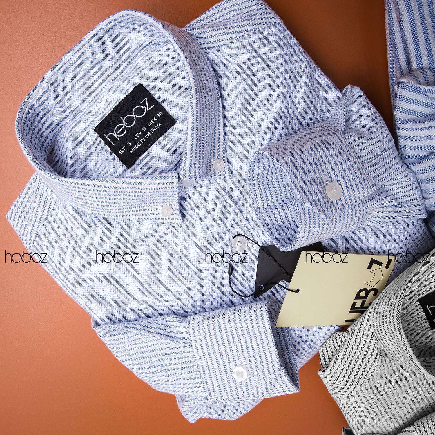 Áo sơ mi sọc oxford Heboz 3M