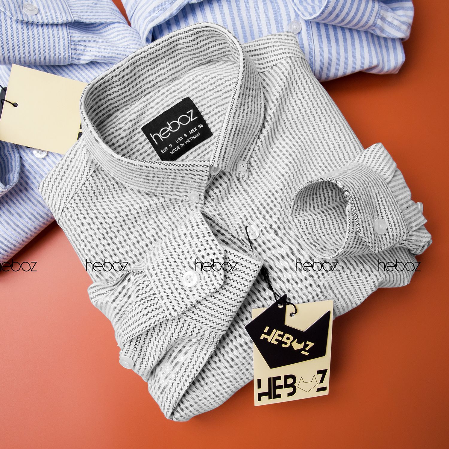 Áo sơ mi sọc oxford Heboz 3M