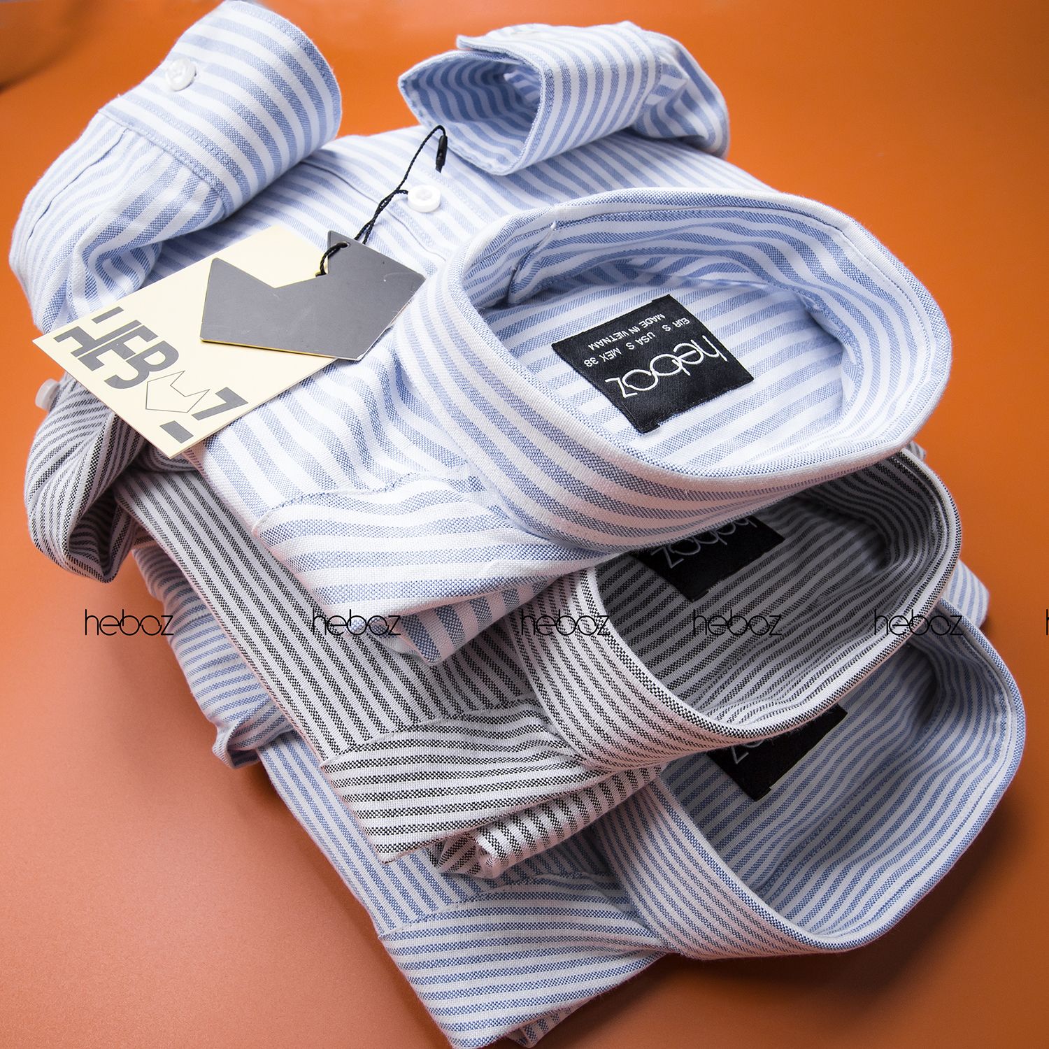 Áo sơ mi sọc oxford Heboz 3M