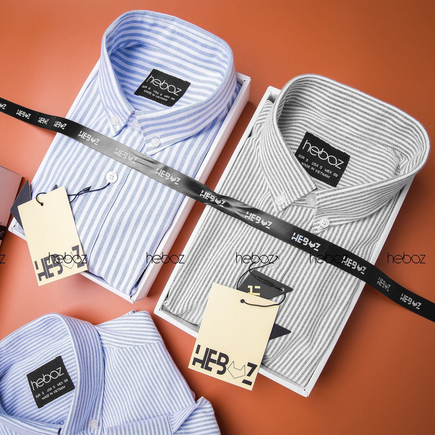 Áo sơ mi sọc oxford Heboz 3M
