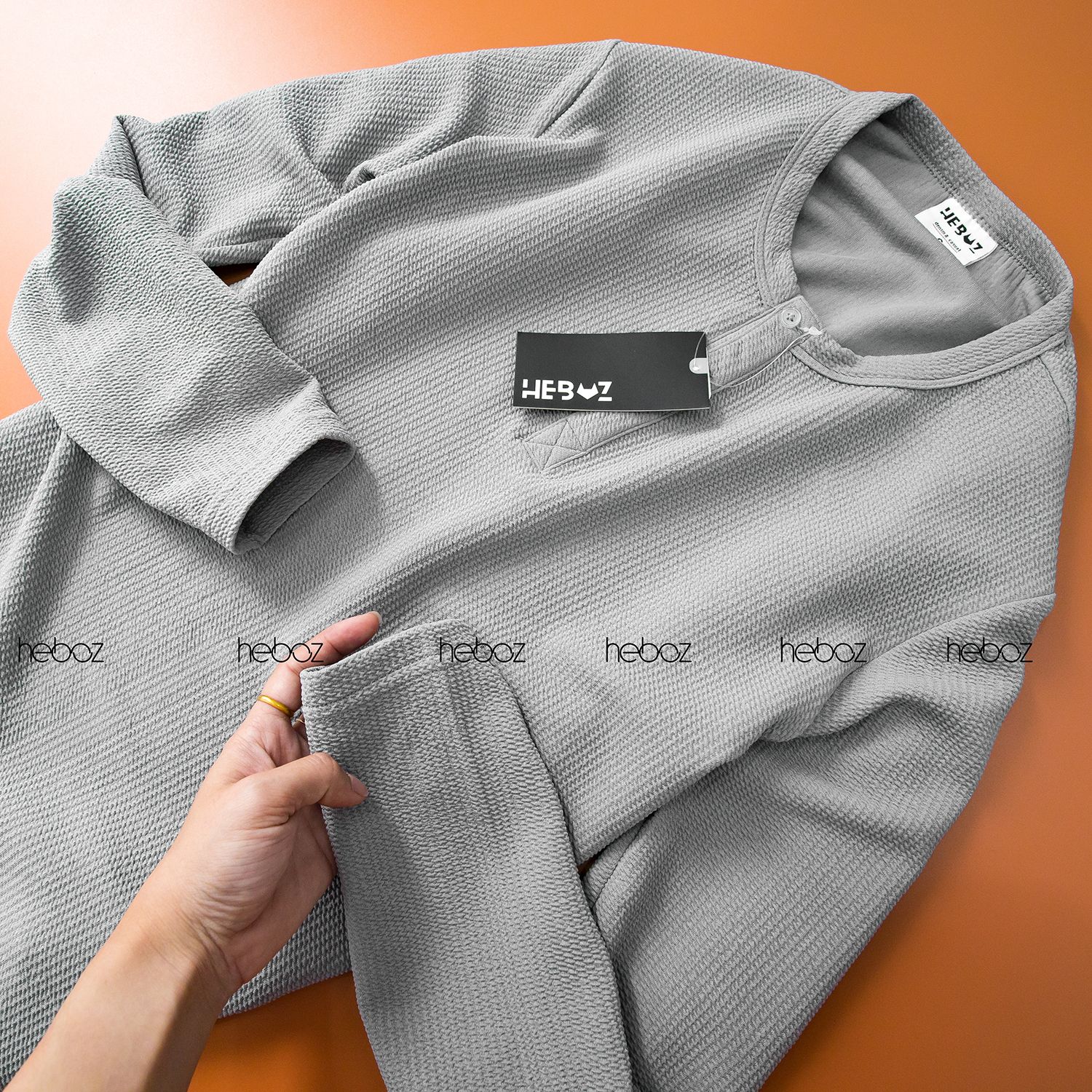 Áo henley dài tay Heboz 4M