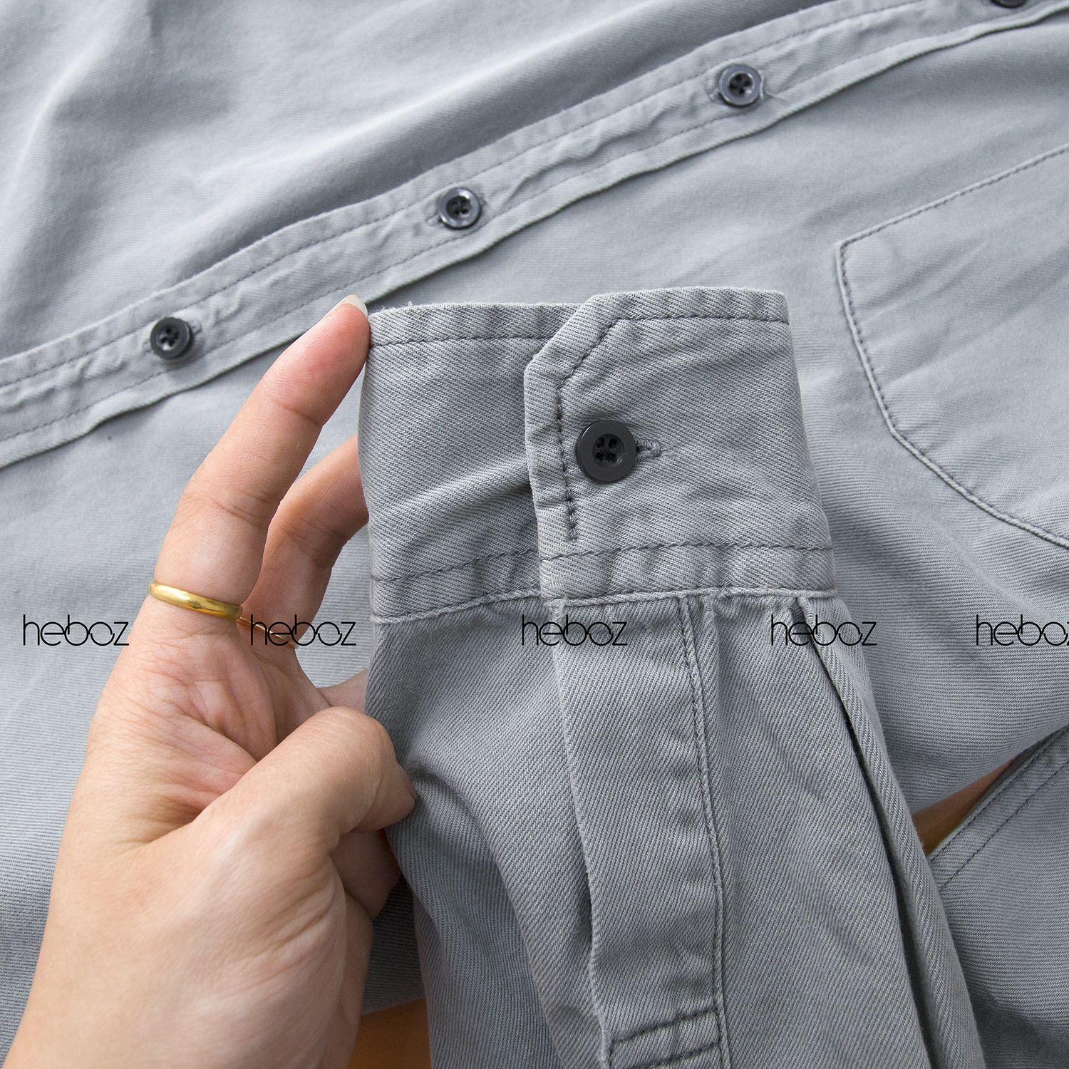 Áo denim Heboz 2 túi 6M
