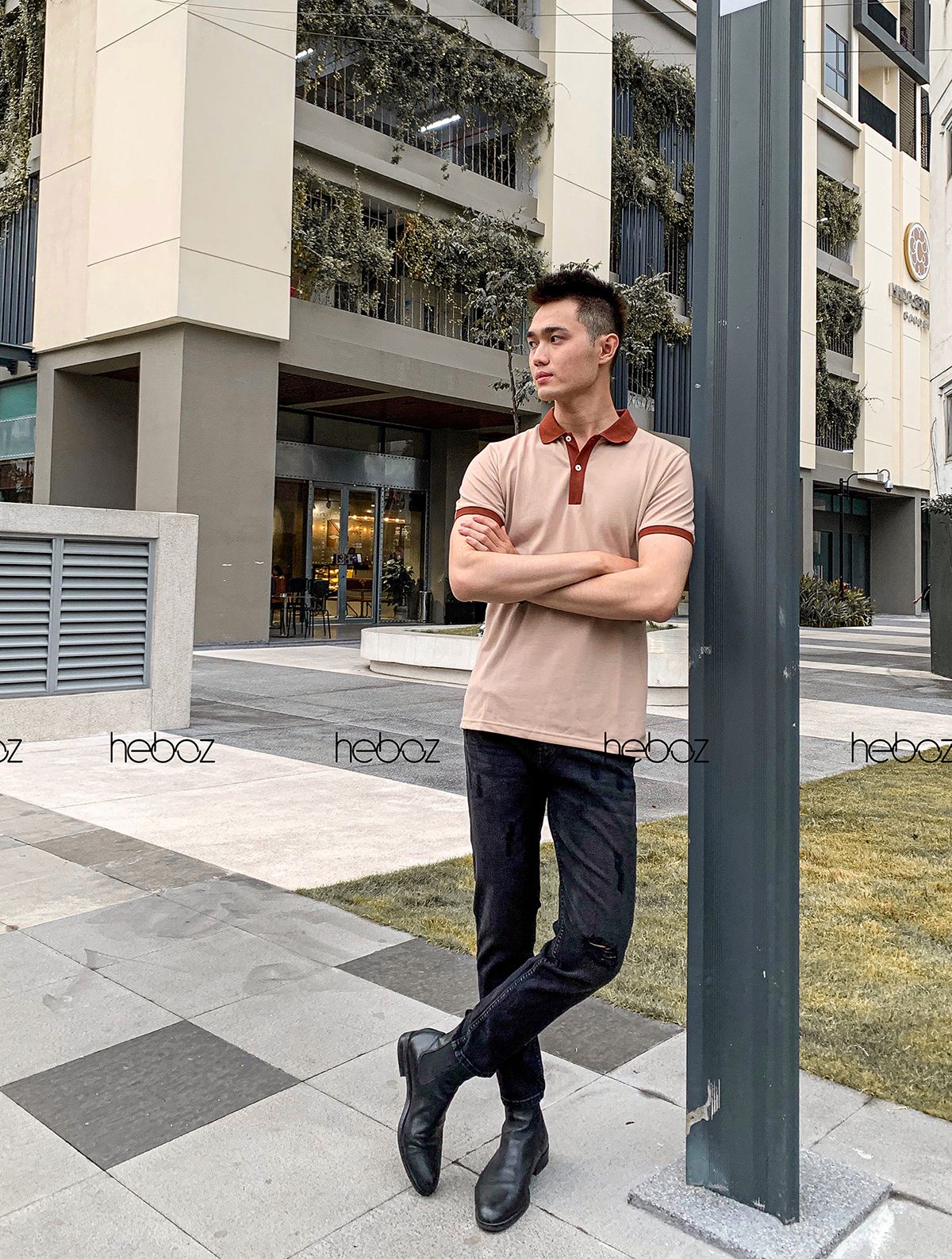 Áo polo Heboz phối viền 5M